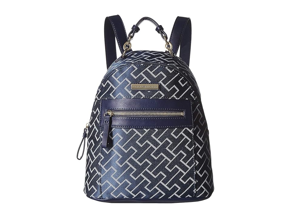 

Tommy Hilfiger Claudia Dome Backpack (Navy/White) Backpack Bags, Blue