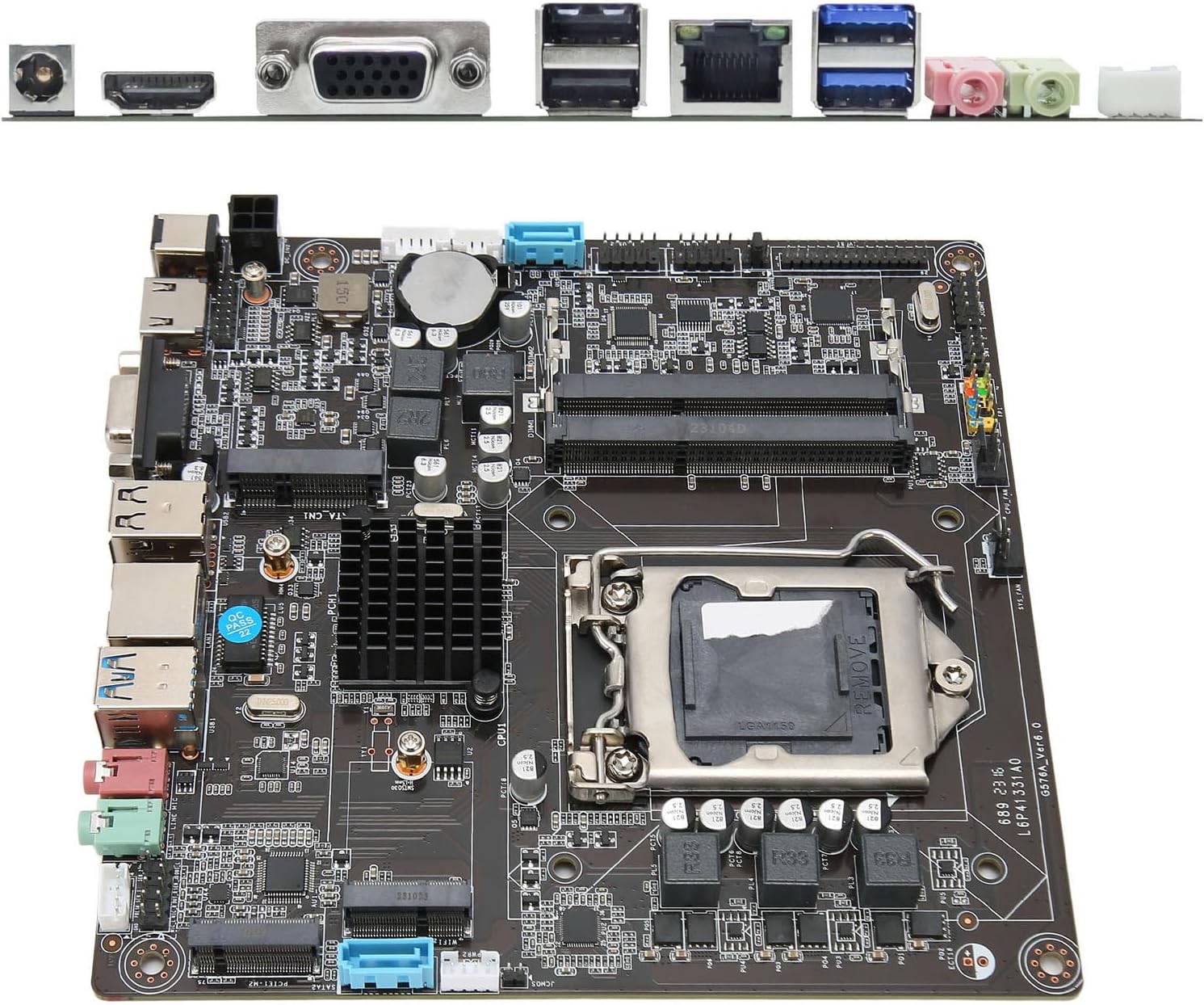 Close-up of the LGA 1150 CPU socket on the motherboard