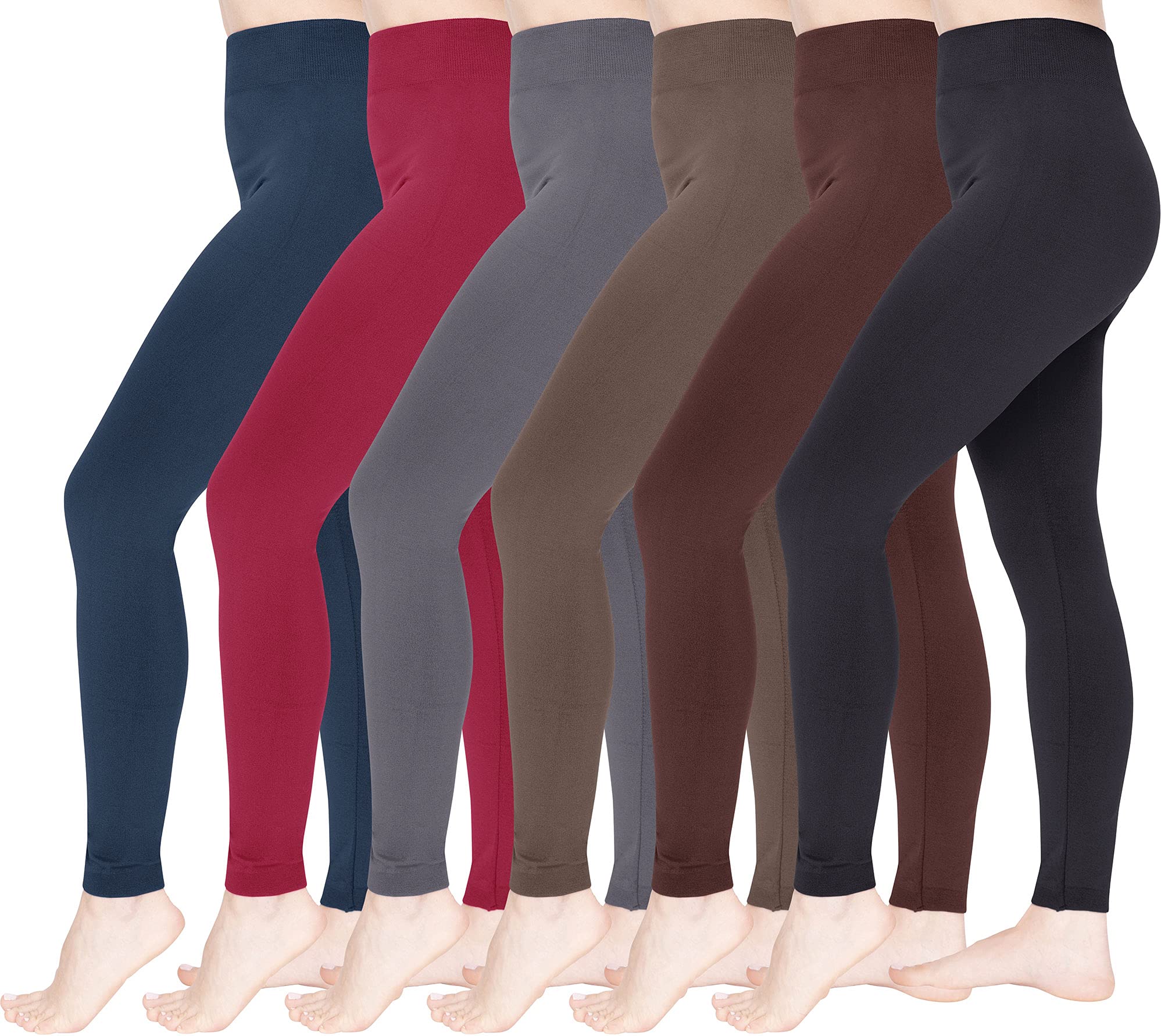 6 Pack Women's Fleece Lined Soft High 