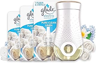Glade Plug in Air Freshener Refill, Electric Scented Oil Room Air Freshener, Clean Linen, 3 Refills (3 x 20ml)