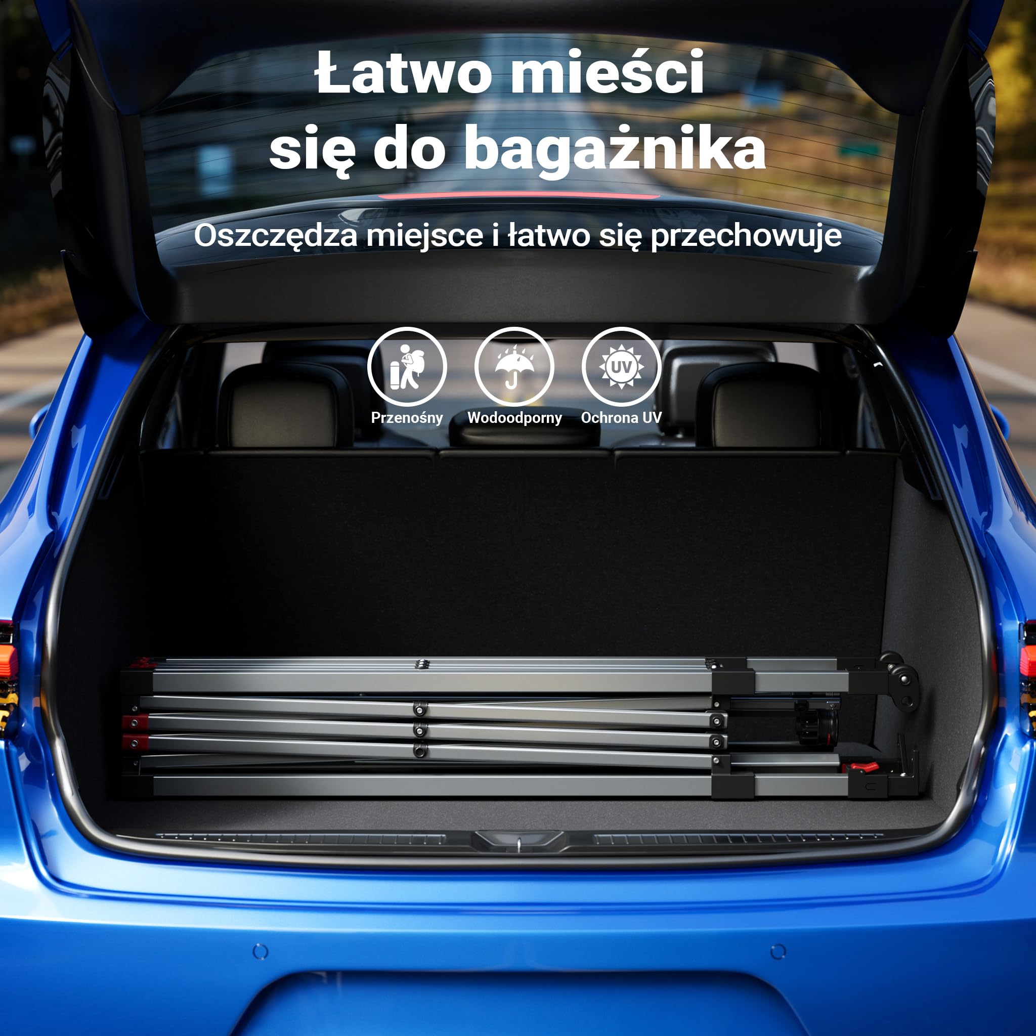 Wiltec Pop-up Pawilon składany na kołach pawilon ogrodowy szary 3x3m One push namiot imprezowy