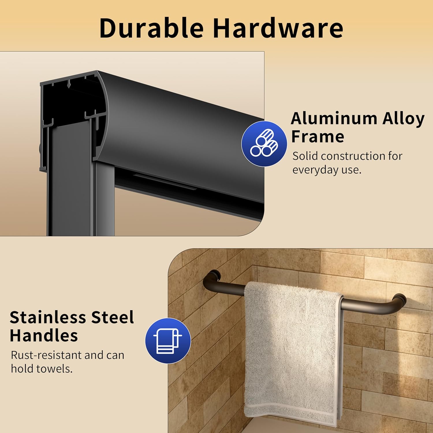 DeerValley 57" - 60" W x 58" H Double Sliding Tub Shower Door, Semi-Frameless Bathtub Shower Door with 1/4" Tempered Clear Glass, Matte Black
