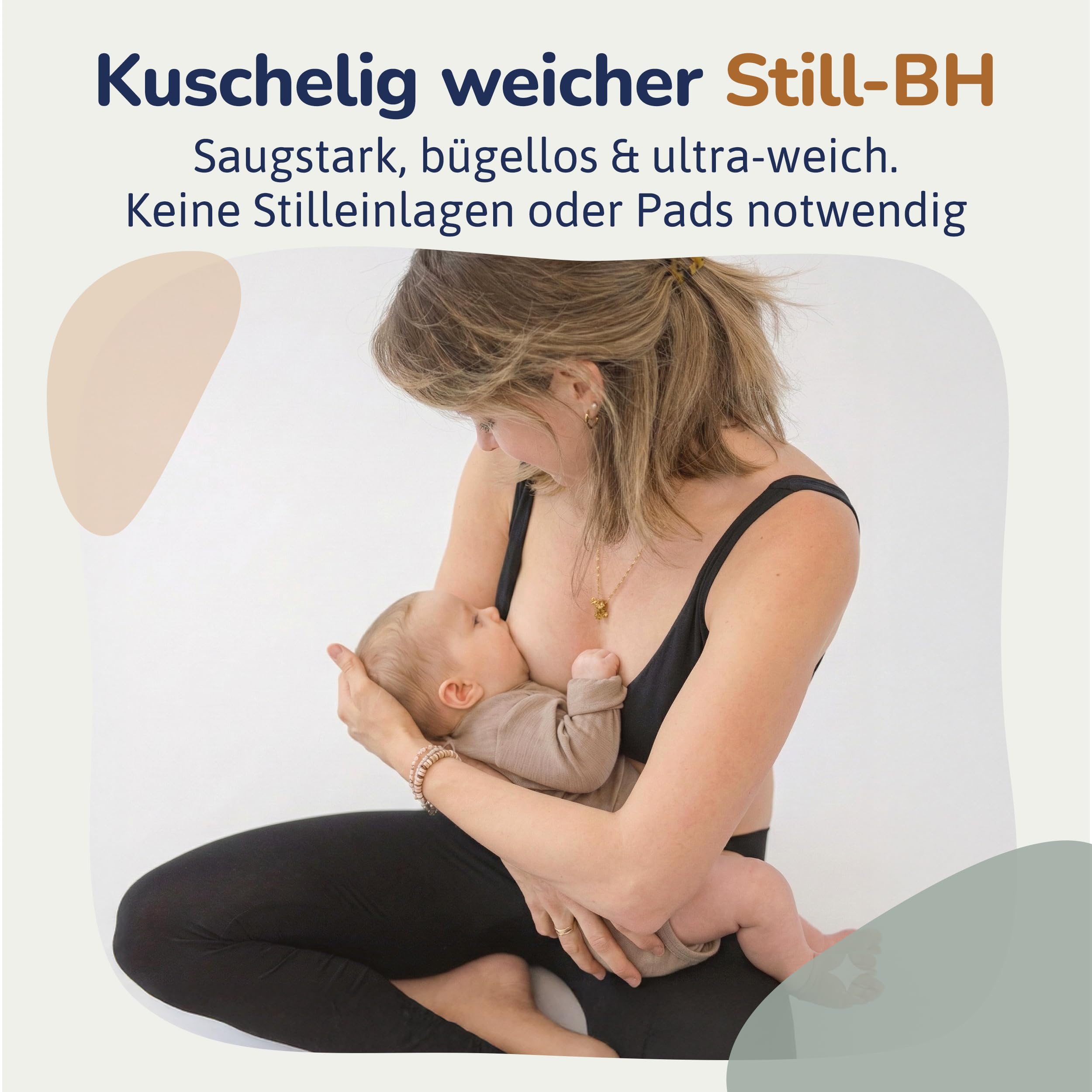 Still BH – Komfortabler bügelloser BH mit Pull-Down Funktion – Absorbierend & Leak-Proof – Weicher, hochwertiger Modal-Stoff – Idealer StillBH für Schwangerschaft und Stillzeit