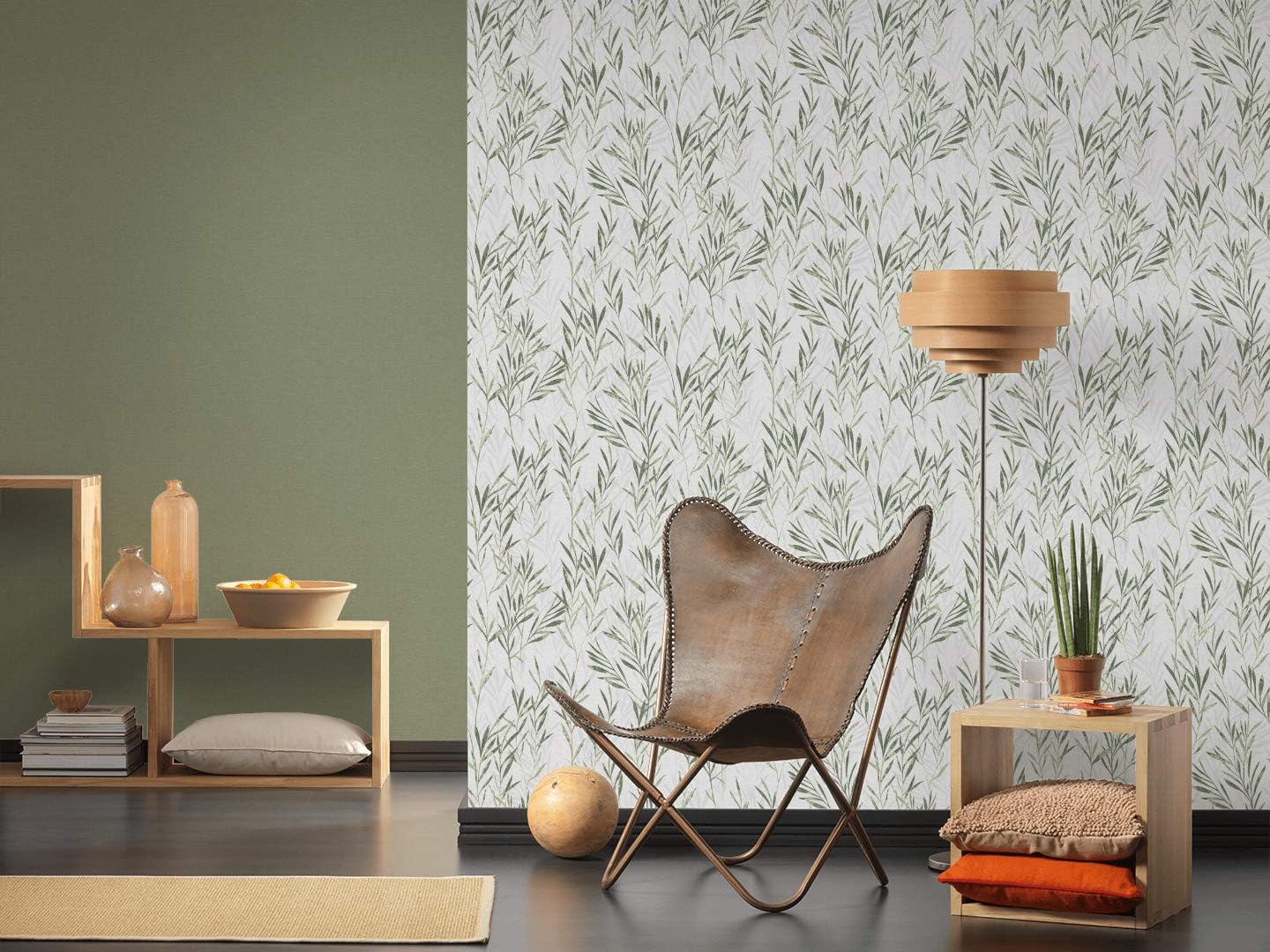 A.S. Création Flavour 367123 36712-3 Non-Woven Wallpaper with Flowers Floral 10.05 m x 0.53 m Green White Made in Germany