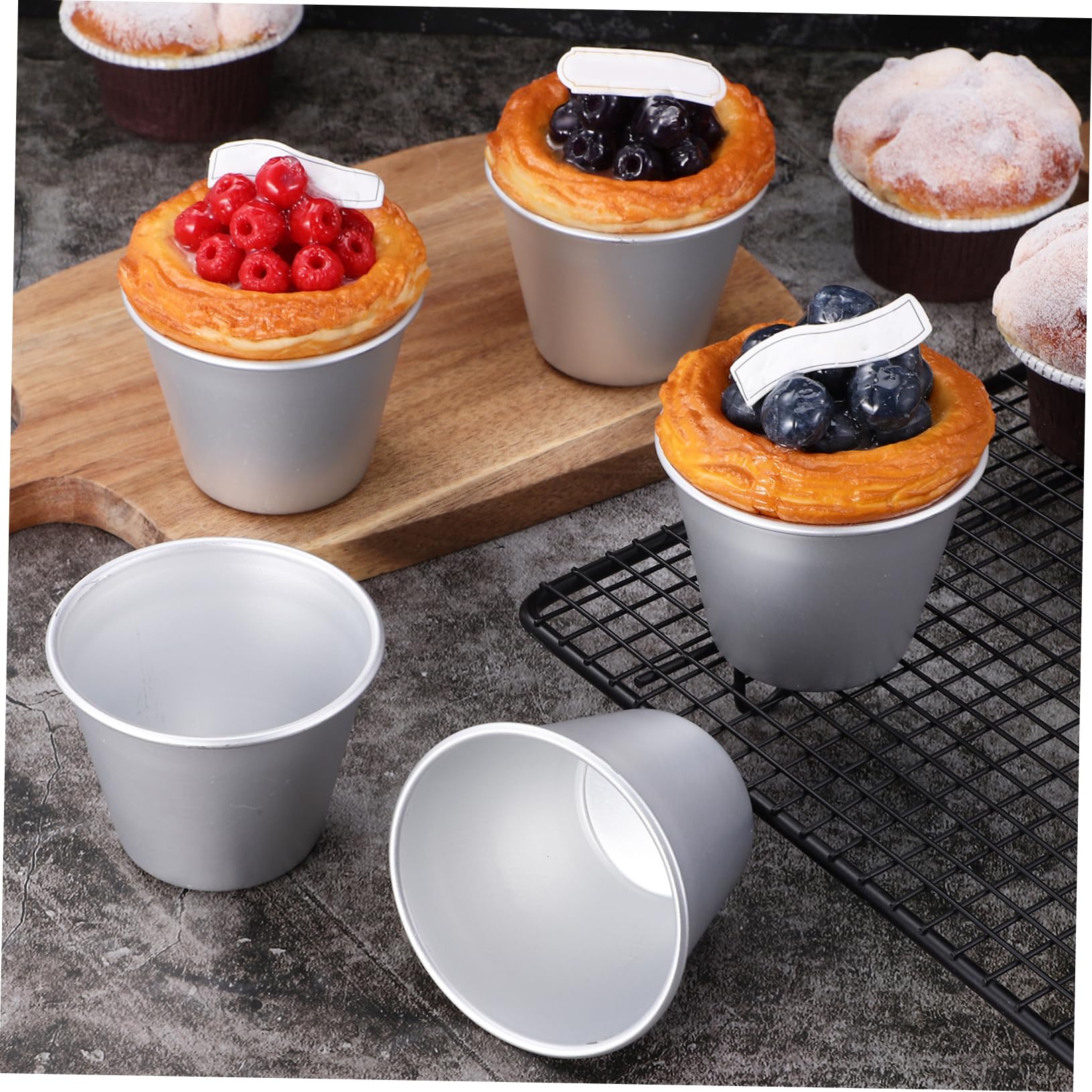16pezzi Stampo Per Muffin e Budini Riutilizzabili Accessori Per Cucina Per Torte e Pudding Facile Da Pulire e Resistente All Usura
