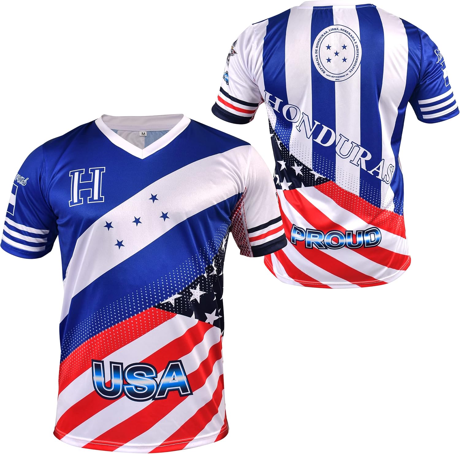 Fury Honduras USA Flag Mix Soccer Jersey - Honduras Shirt - Unisex Camiseta de Futbol - Image 3