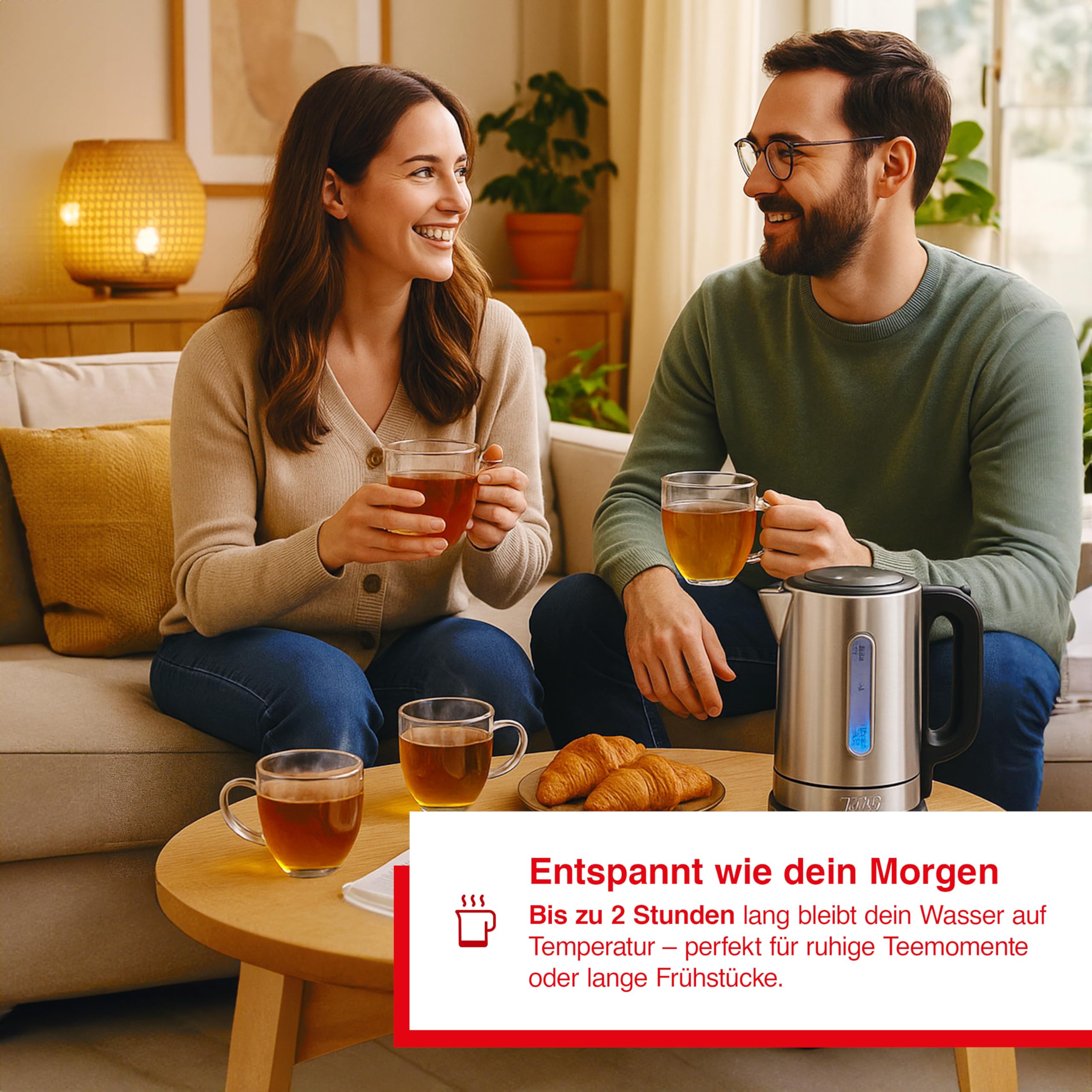 Solis Wasserkocher Vario Temp Kettle 5516 - Wasserkocher mit programmierbarer Temperatureinstellung - Teekocher - Mit Warmhaltefunktion - Kalkfilter herausnehmbar - 1,7 L