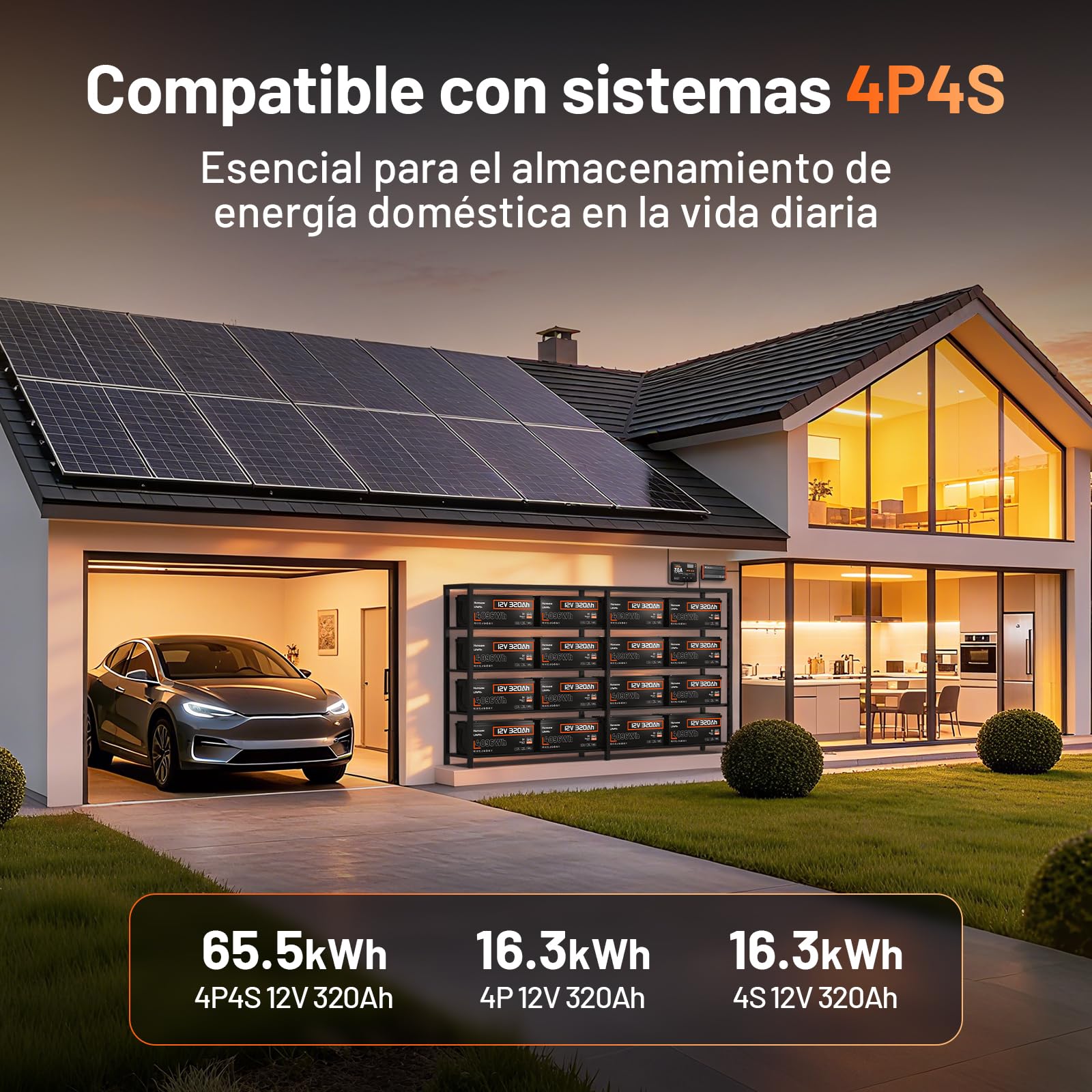 Humsienk Batería Litio 12V 320Ah con Bluetooth, Bateria LiFepo4 4096Wh, 250 BMS con Protección de Baja Temperatura,hasta 15000 Ciclos,Batería Recargable para Autocaravana,Barco,Placa Solar y Caravana