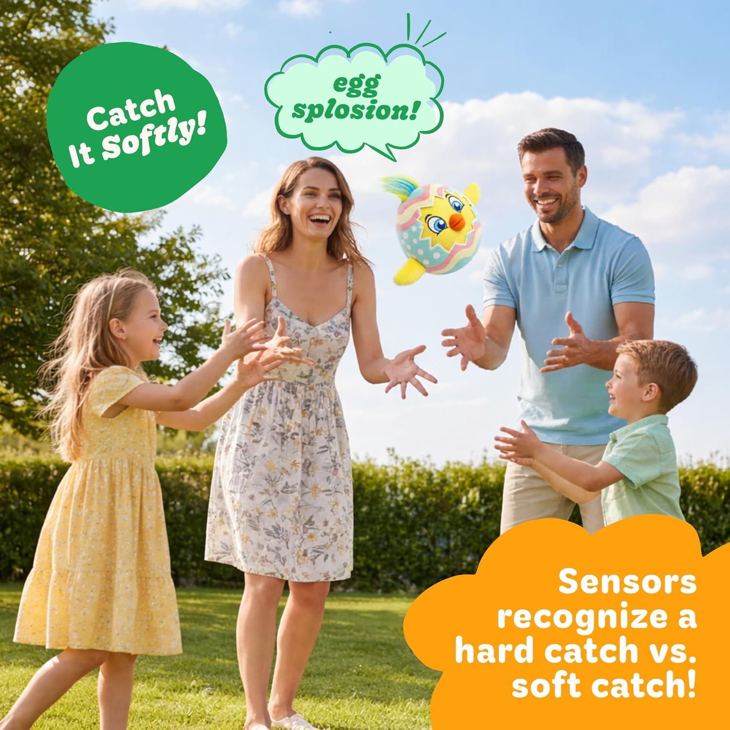 Move2Play, Easter Egg Toss Kids Game | Easter Basket Stuffer & Gift for Kids Ages 3-8+ | Hilarious Indoor/Outdoor Game | Fun Easter Toy for Toddlers, Boys & Girls