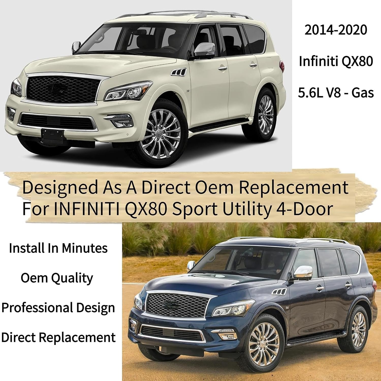 Rear Wiper Blade Arm & Replacement for INFINITI QX80 2014-2020 for Base, Limited, Luxe Models All-Weather All Season Rear Back Windshield Wiper Blade Set for 2020 2019 2018 2017 2016 2015 2014