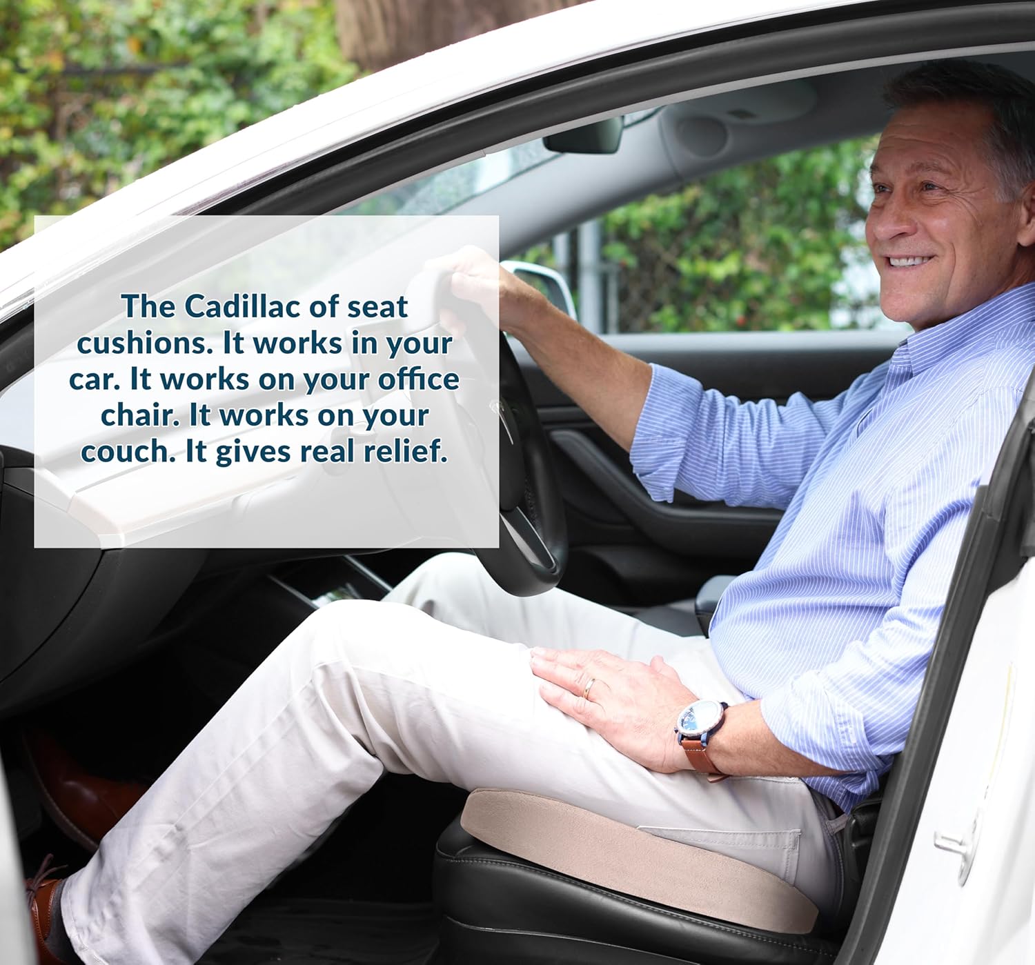 ComfiLife Premium Gel & Memory Foam Seat Cushion – Doctor Recommended Office Chair Cushion, Car Seat Cushion – Chair Cushions for Back & Sciatica Pain Relief – Seat Cushions for Office & Desk (Black) - imagen 4