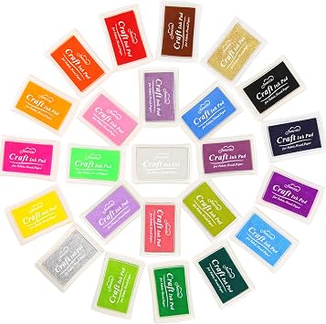 Ink Pads Set for Stamping Scrapbooking Finger Printing Painting 24