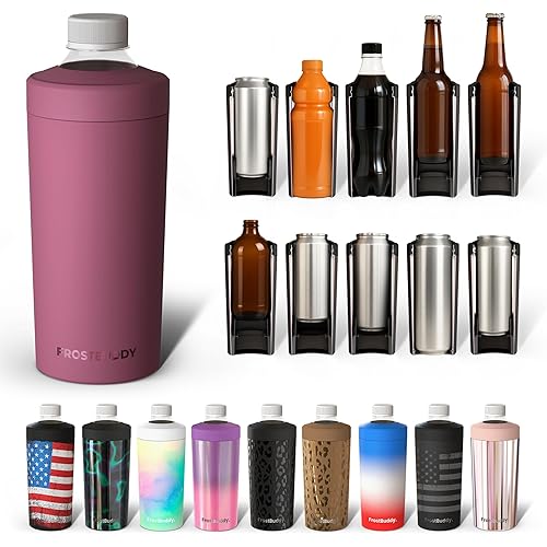 Universal Buddy XL Can Cooler by Frost Buddy - Fits 12-ounce, 16-ounce, 20-ounce, and 24-ounce Cans and Bottles - Keep Your Drinks Refreshingly Chilled for over 12 hours. (Winter Berry)