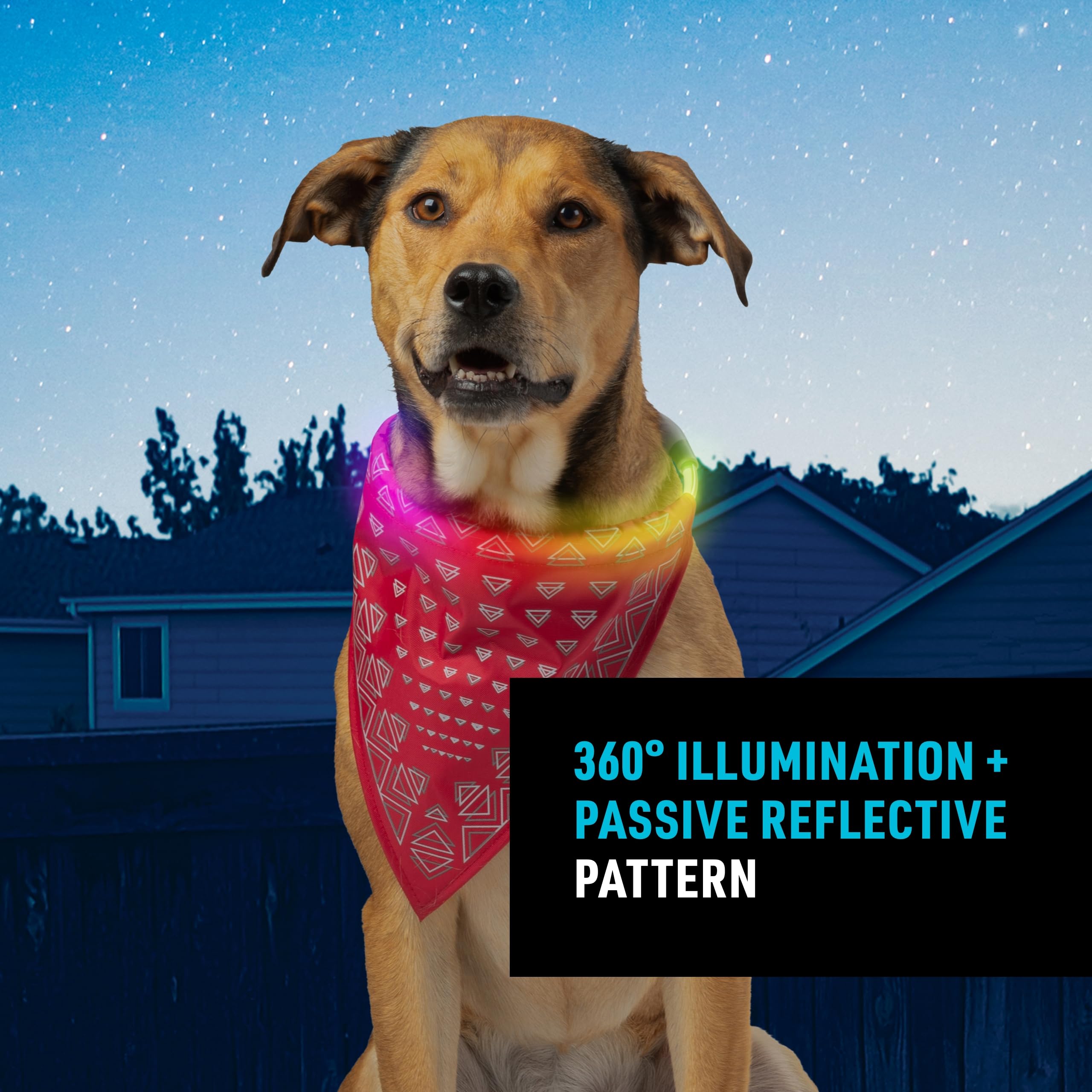 Nite Ize NiteHowl® Bandana Rechargeable LED Safety Necklace, Red - Image 3