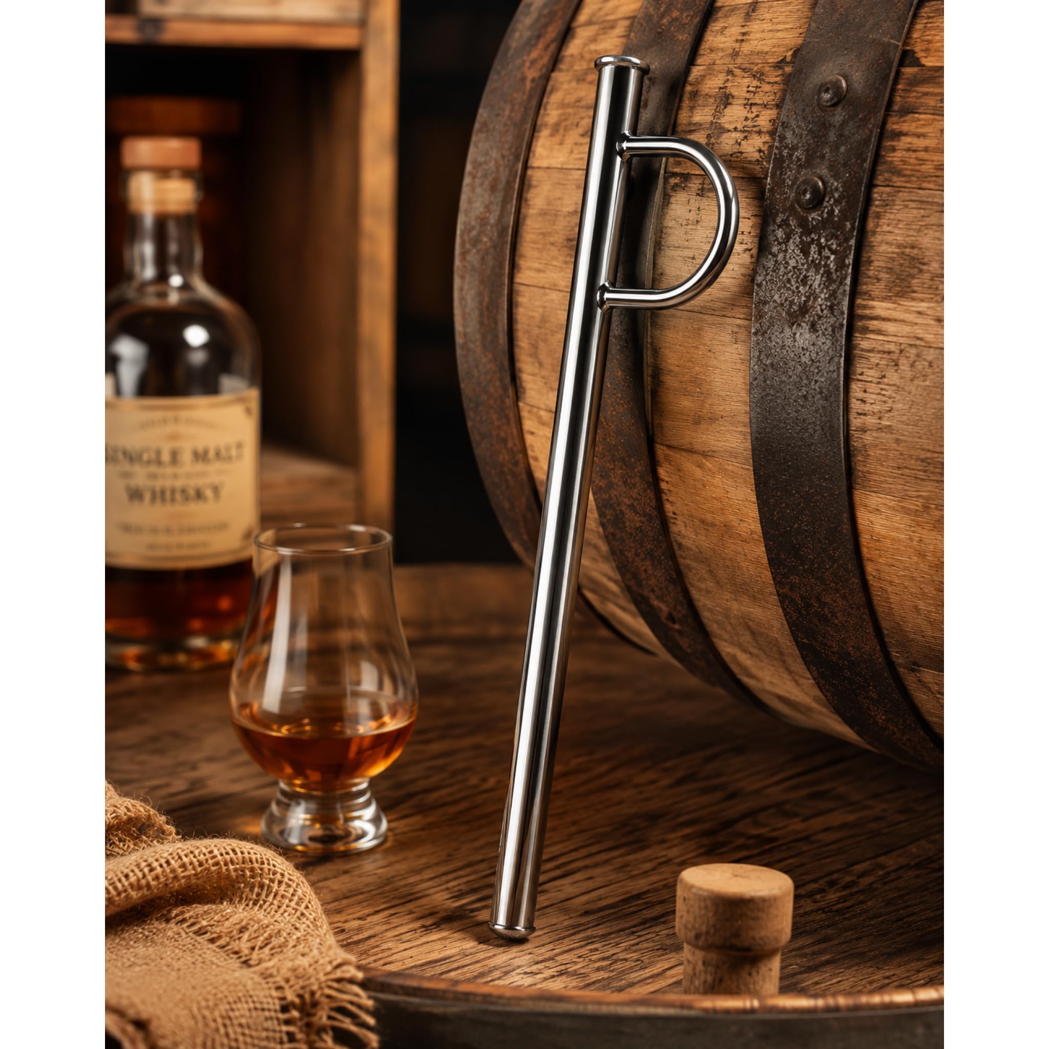 Whisky Thief Valinch 44 cm – Barile in acciaio inox, pipetta fatta a mano per vino e botte, pipetta in acciaio inox | Whisky Thief Valinch - Pipetta per campionamento di vino e botte fatta a mano, in acciaio inox