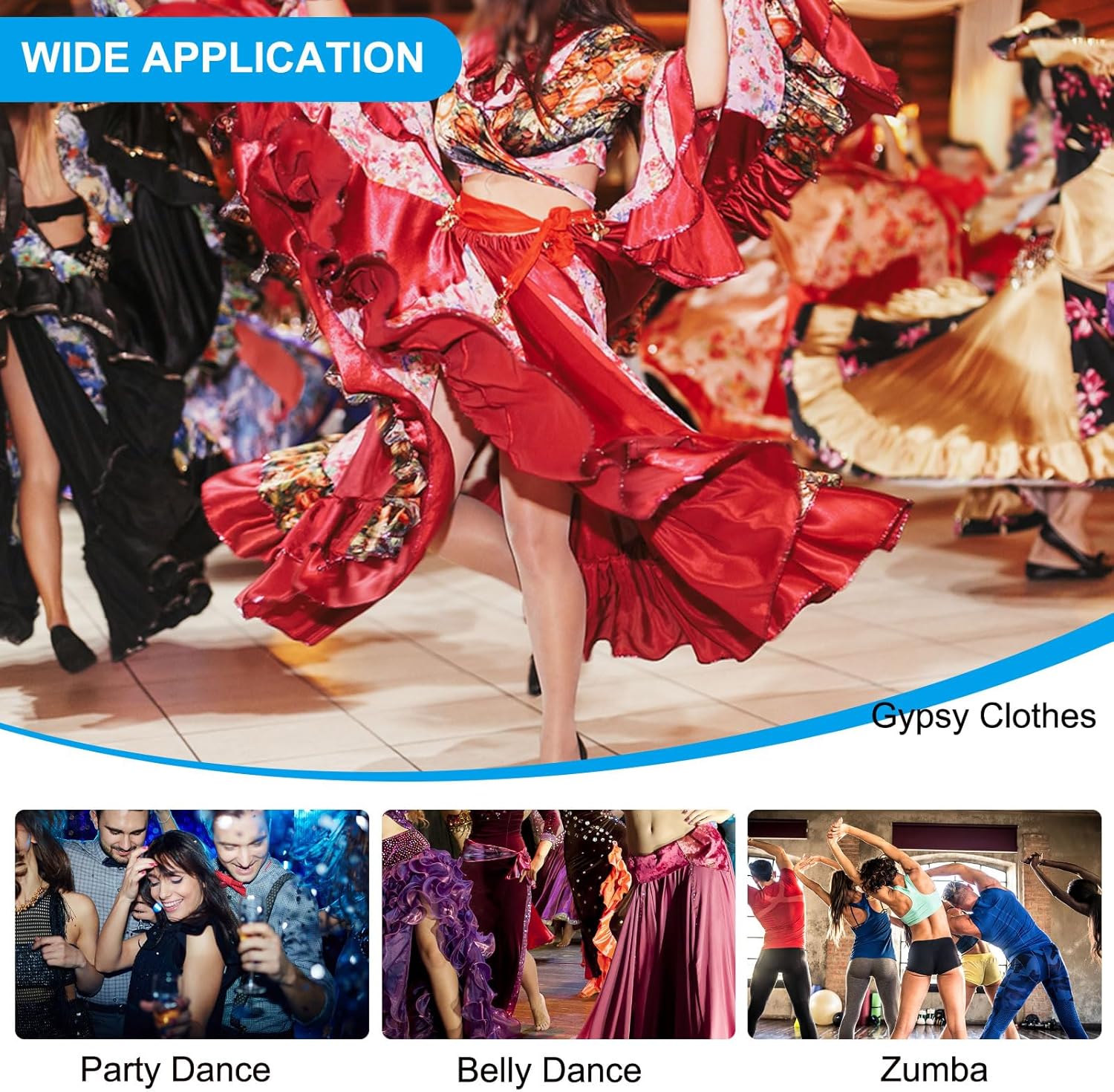 MECCANIXITY Belly Dance Hips Scarf Sequin Wrap Skirt - Image 7