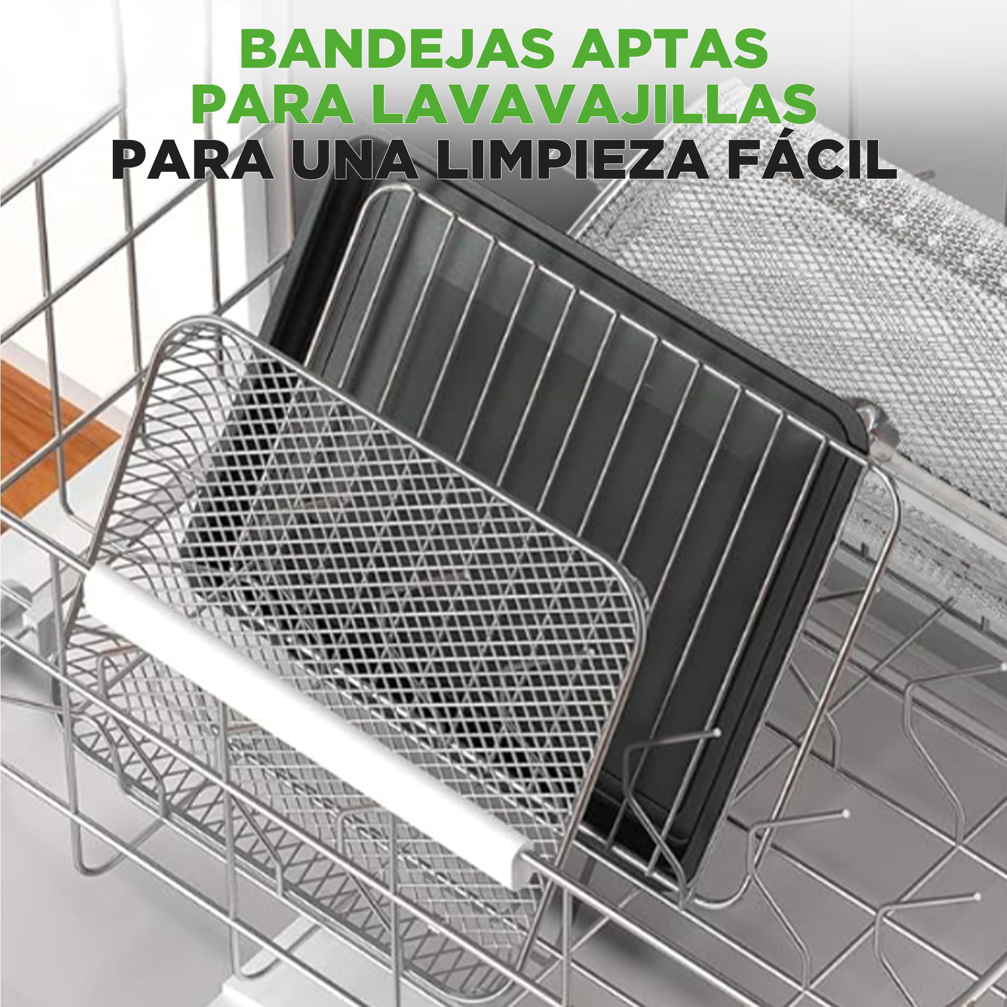 Nutrichef freidora aire, Air fryer, 26L, Horno, Electrico, 10 funciones automaticas, Incluye Bandeja recolectora, canasta para freír y rejilla para hornear