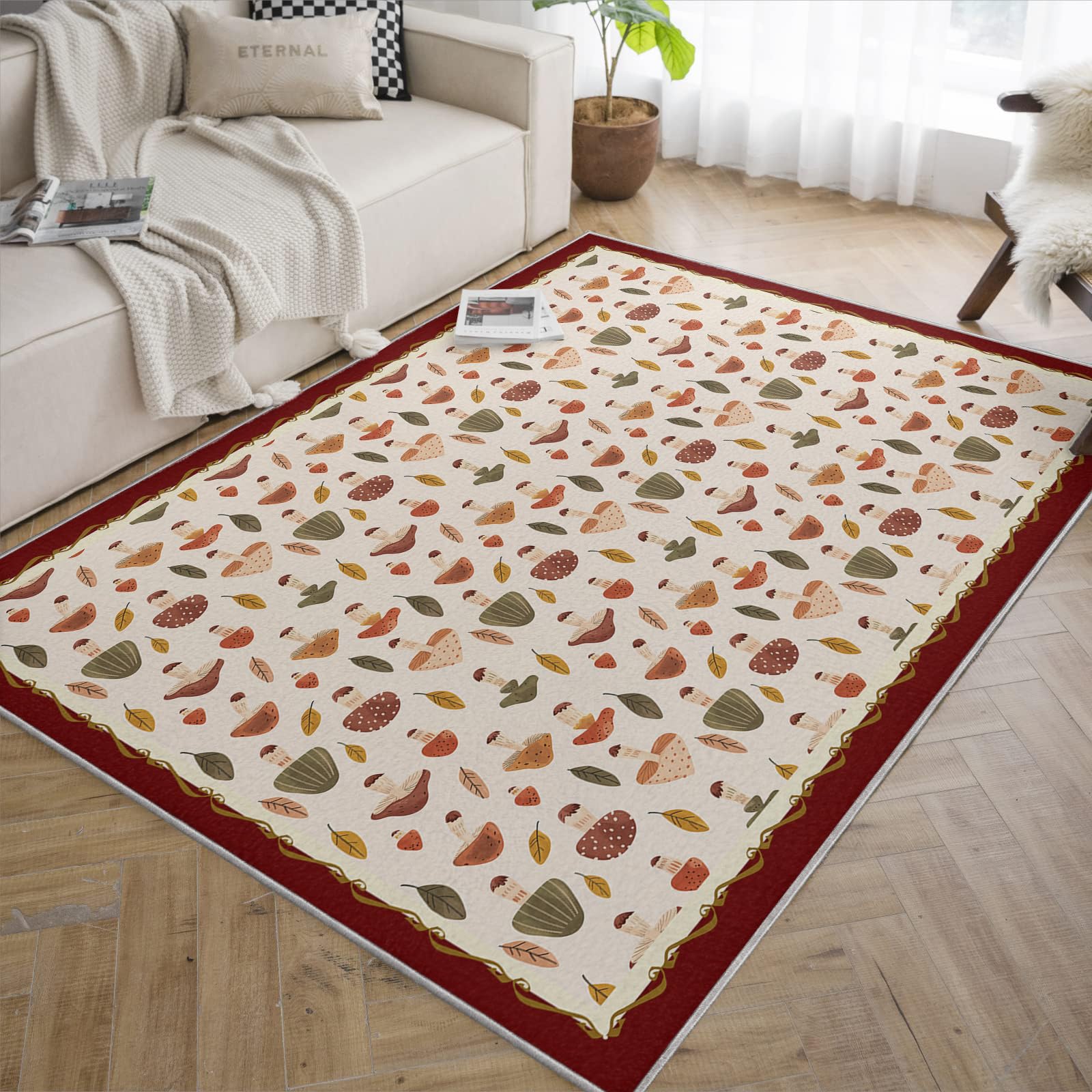 Tapis lavable champignons mignons pour résoudre le problème des taches en cuisine