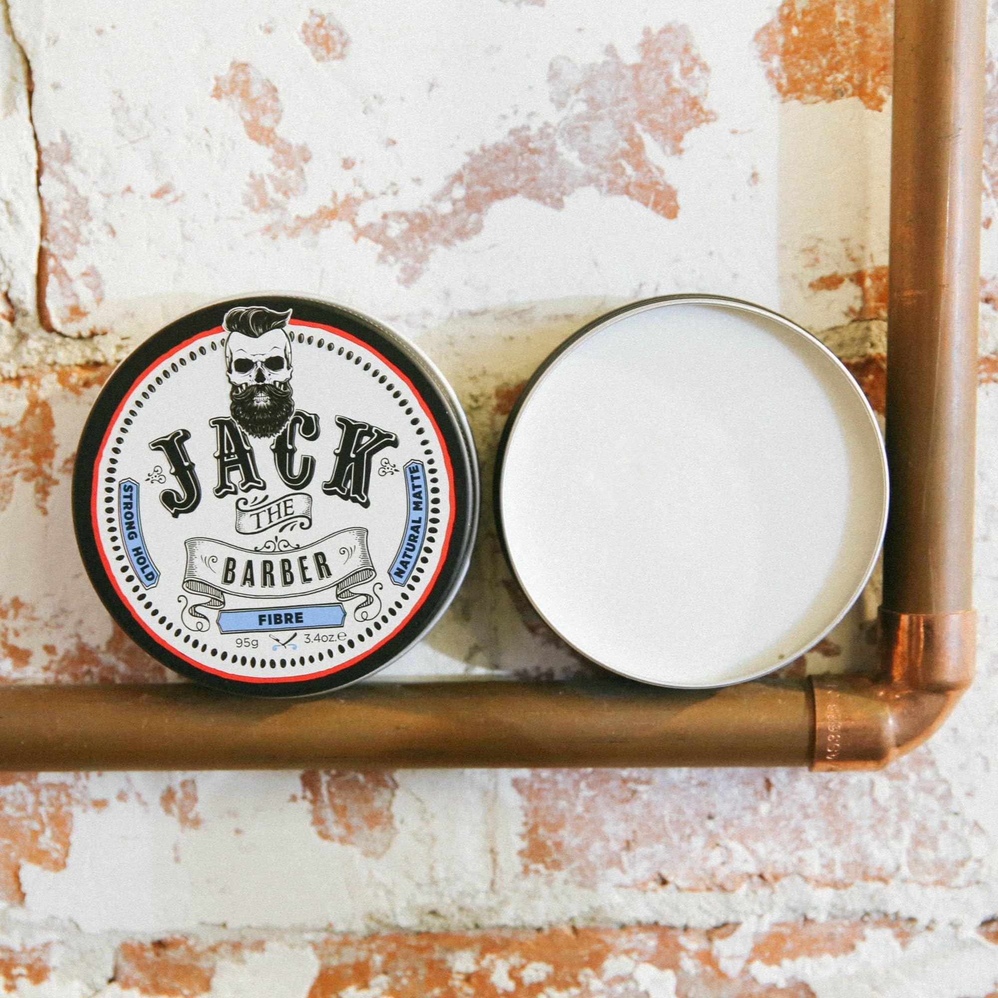 JACK THE BARBER Faser: Starker Halt, natürliches mattes Finish, füllt feines oder dünner werdendes Haar, sofort dicker, Haarverdichter und Topper für feines Haar, für alle Haartypen, 95 g