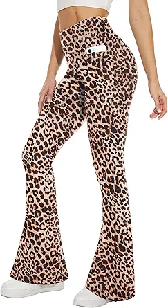Sundwudu Black Flare Yoga Pants for Women - Soft High Waist Bootcut Leggings Tall & Long Bootleg Pants for Women