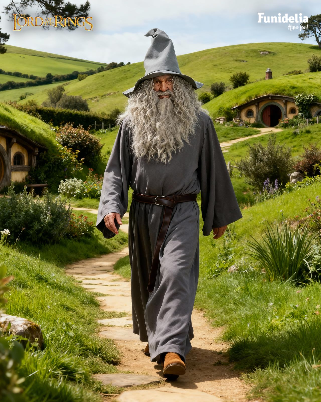 Disfraz De Gandalf Para Hombre | El Señor De Los Anillos | Incluye Túnica, Cinturón, Sombrero Y Peluca | Talla S | Para Carnaval, Halloween Y Fiestas | Funidelia