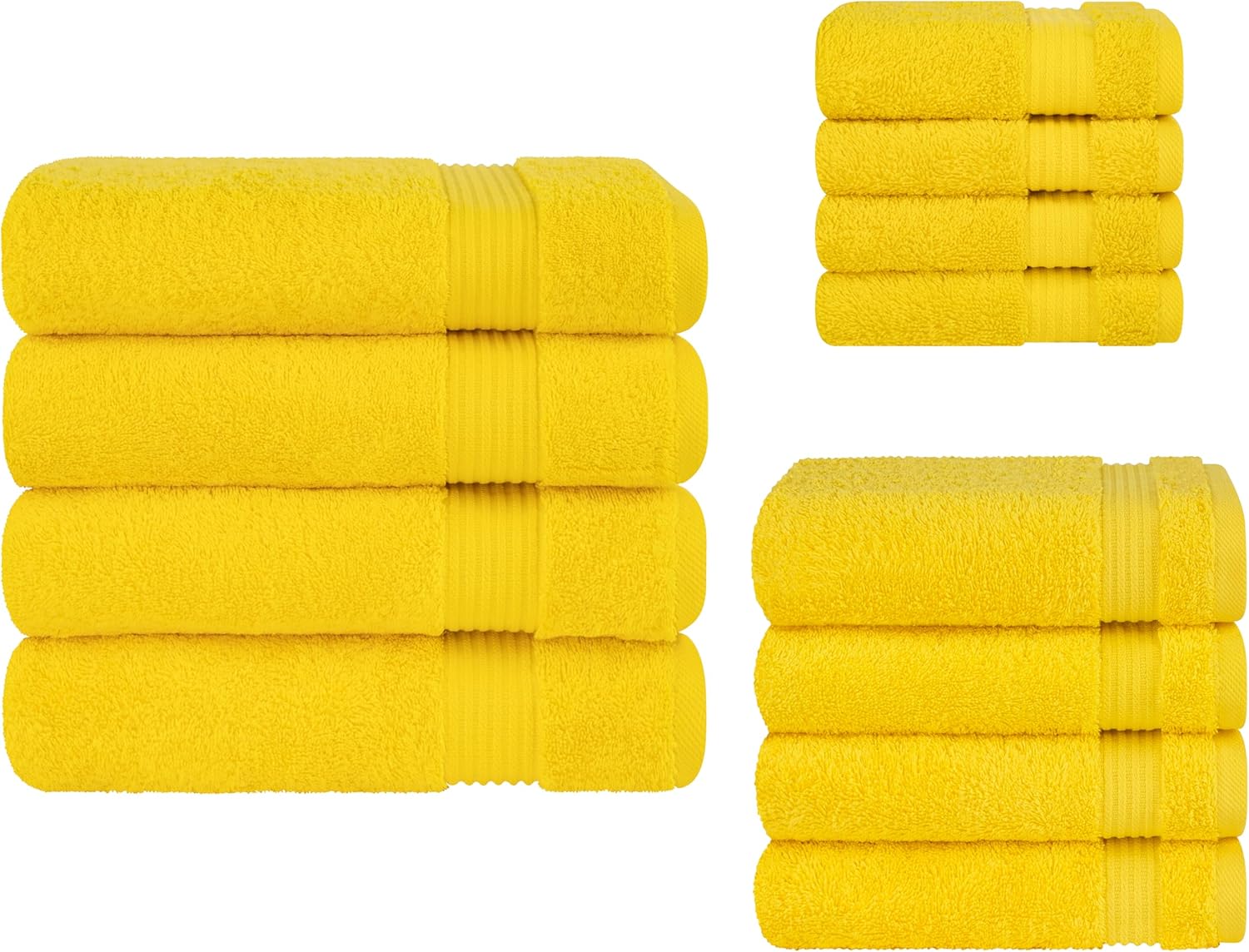 Cotton Paradise 4 Piece Bath Towel, 4 Piece Hand Towel & 4 Piece Washclothes Bundle