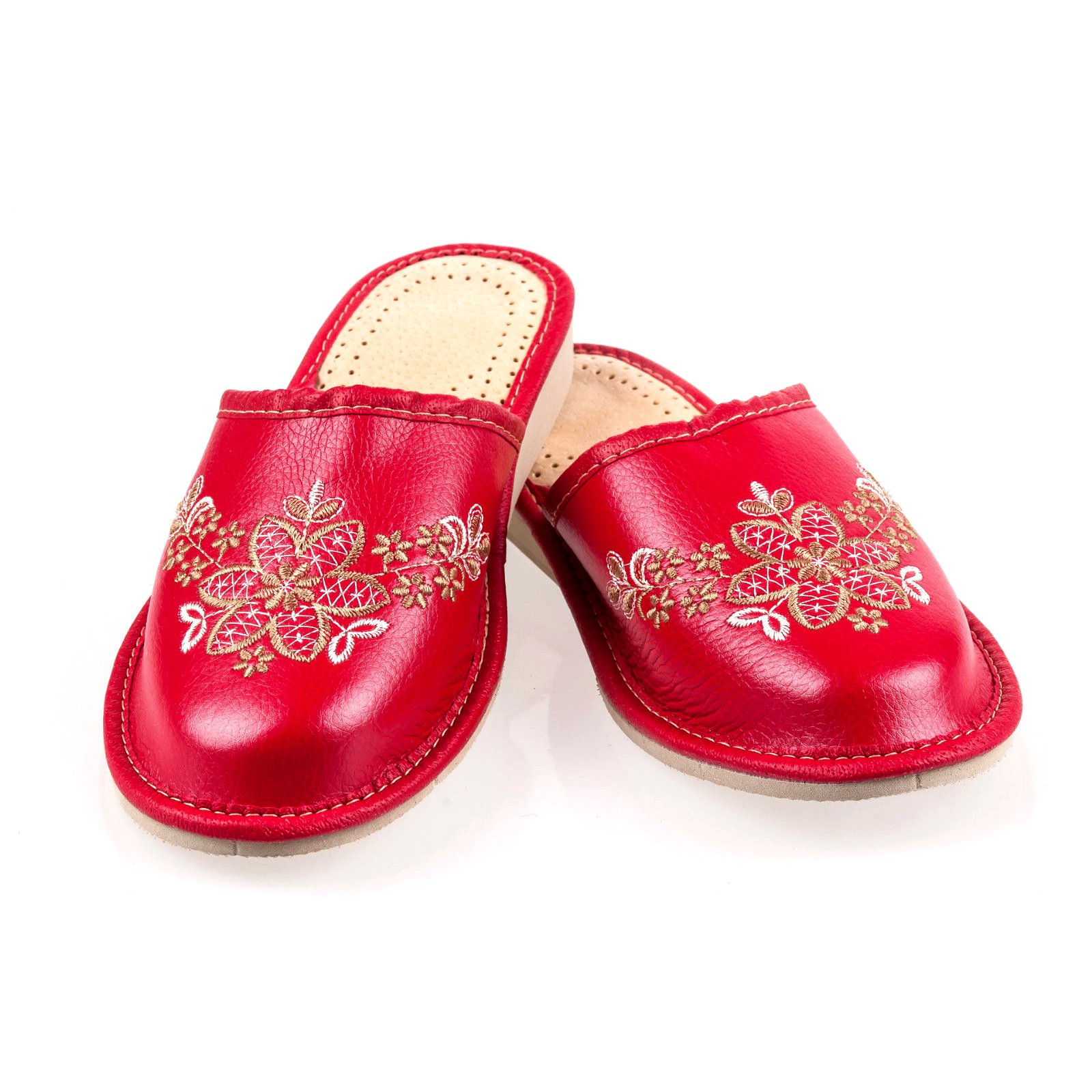 unbranded handmadeWomens/Ladies Eco-Leather Slippers Size:UK 3,4,5,6,7,8. Red