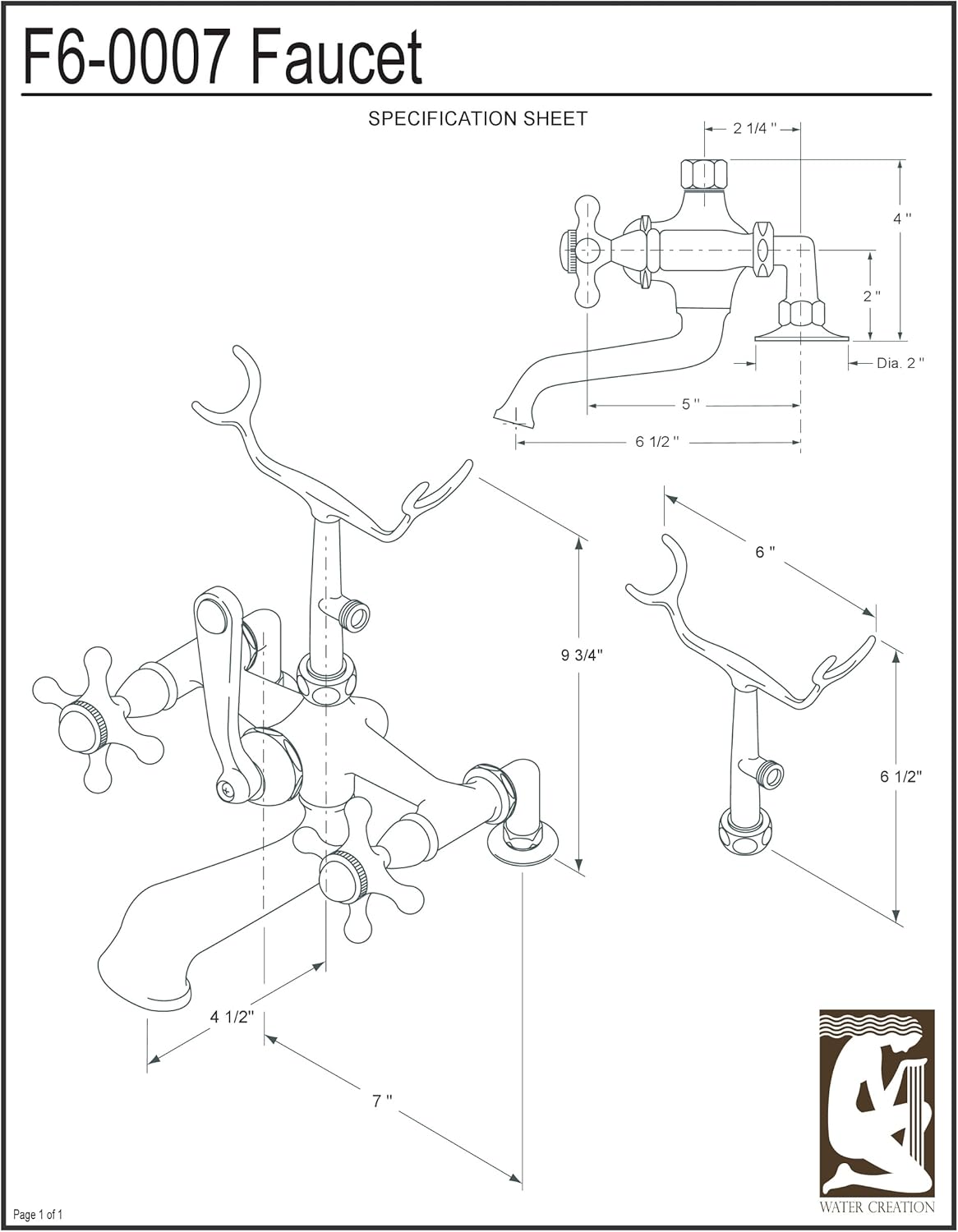 Exclusive Discount 🔥 Water Creation F6-0007-01-PX Vintage Classic 7 Spread Deck Mount 2 Risers & Handheld Shower with Porcelain Cross Handles, Chrome Finish Limited Discount Water Creation F6-0007-01-PX Vintage Classic 7 Spread Deck Mount 2 Risers & Handheld Shower with Porcelain Cross Handles, Chrome Finish