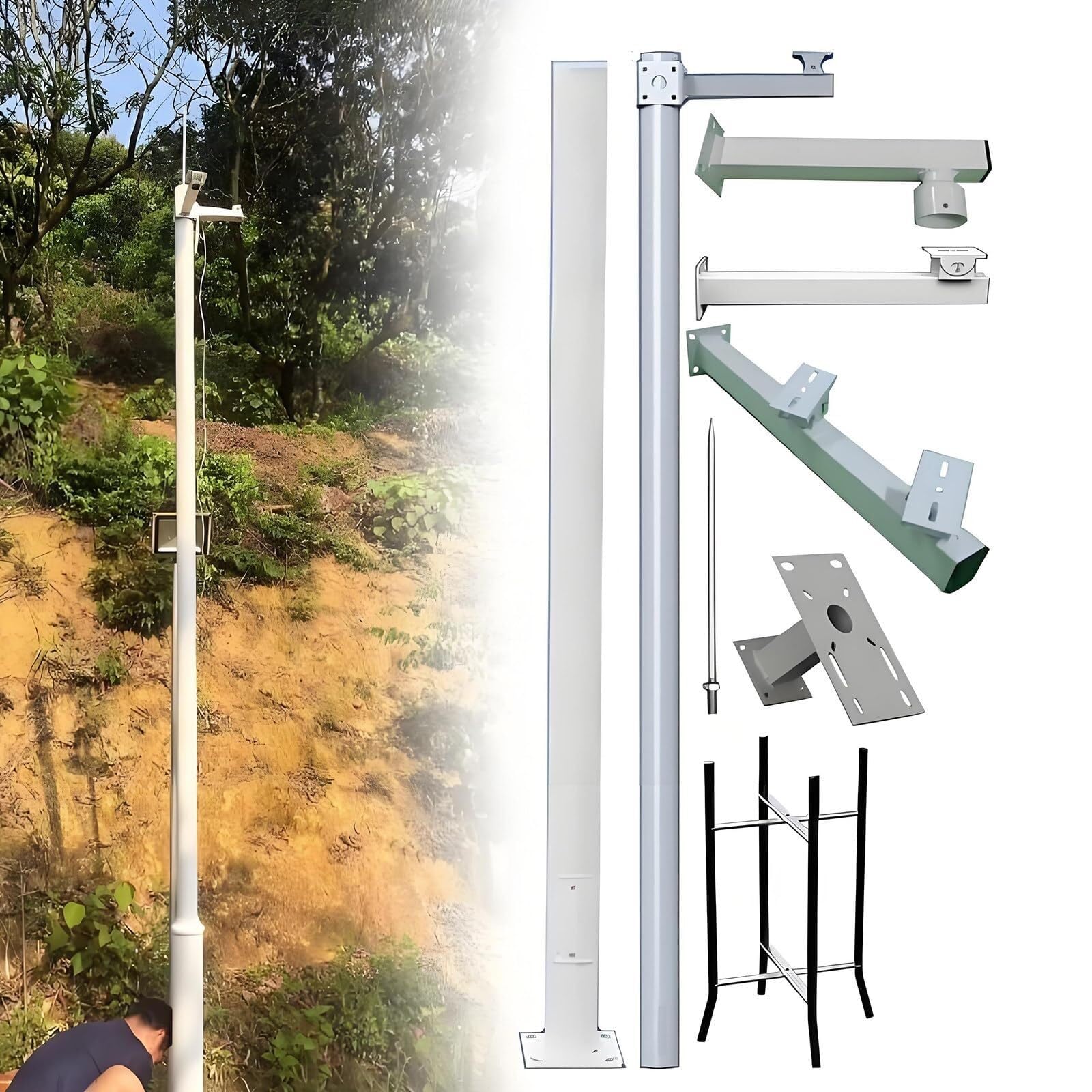 Wetterfeste Außenkamera-Halterung – 6 m Lange Überwachungslösung für Schule, Garten, Terrasse, Veranda und Gehweg – Einfache Installation und Robustes Design