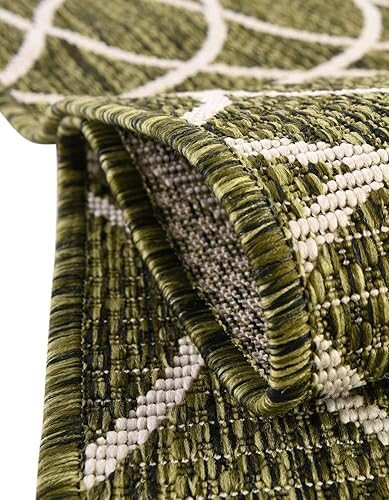 Miniatura 5 de Unique Loom Outdoor Trellis Collection - Alfombra de área (10 pies, redonda, verdemarfil)