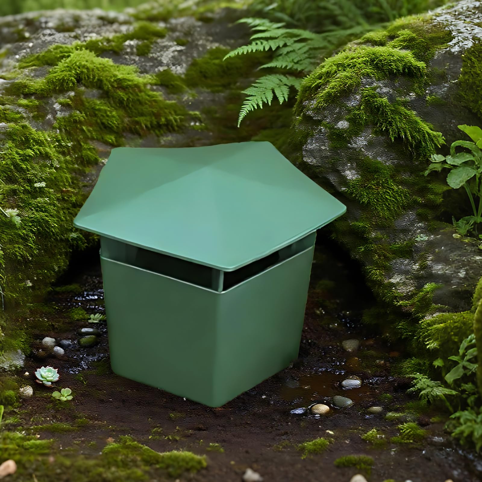 Trampas para caracoles de jardín, 6 unidades, plástico para babosas, 7 cm x 6 cm, protector de plantas, captura física, segura, fácil de limpiar, reutilizable, verde