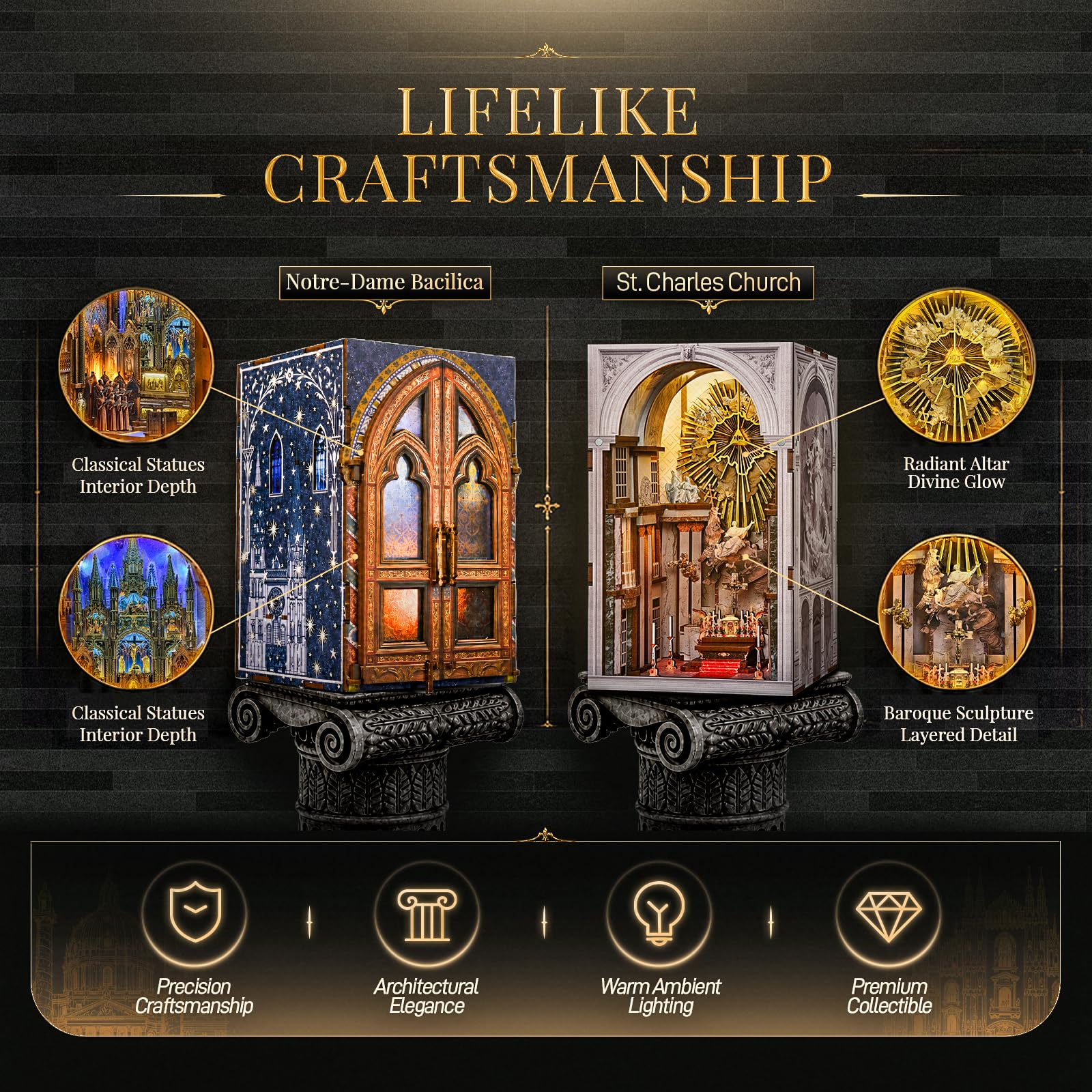 MiniCity Book Nook Kit fai da te per adulti, puzzle in legno 3D, per casa delle bambole in miniatura, decorazione per libreria, regalo creativo