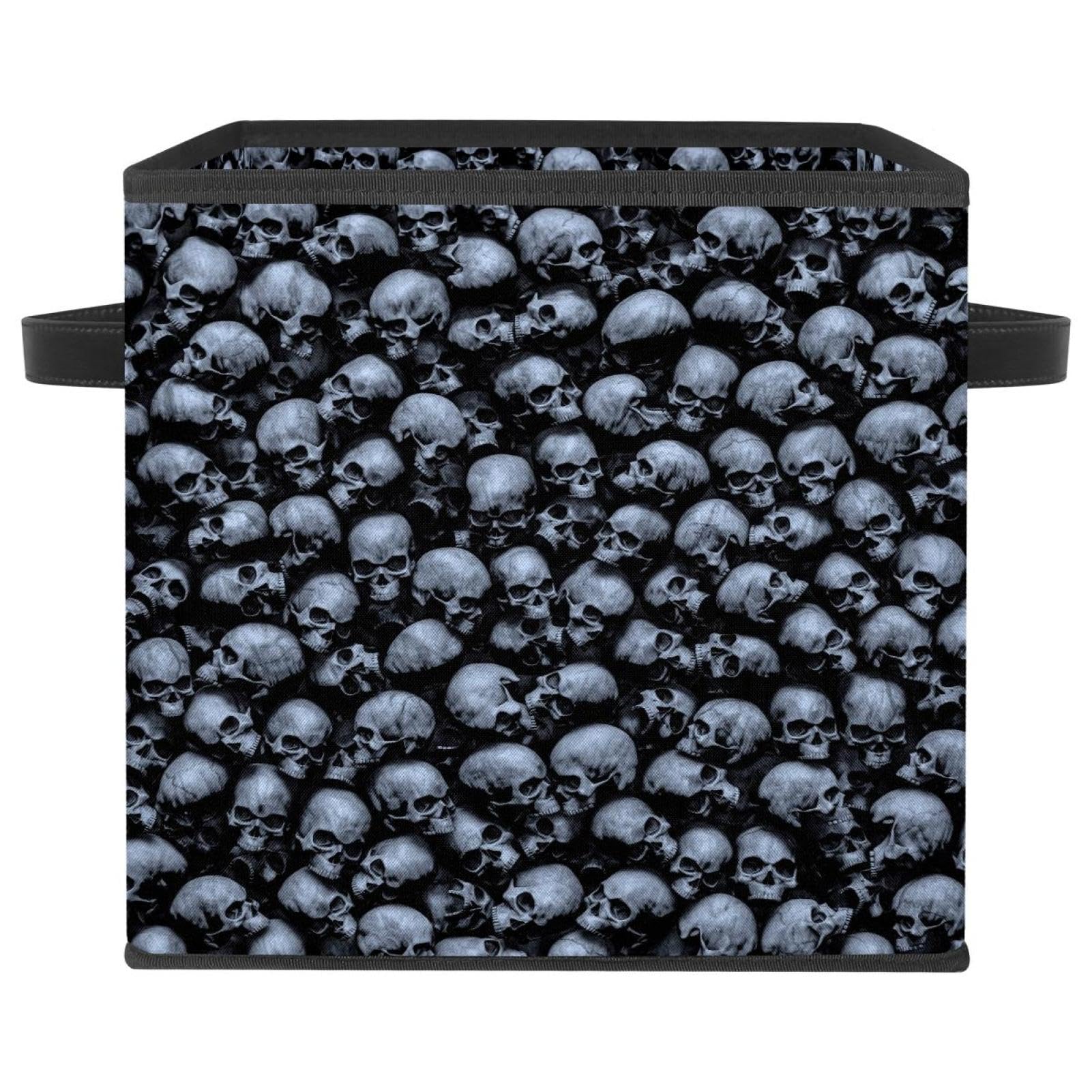 Boîte de rangement pliable à motif crânes gothiques cube en tissu pour placard