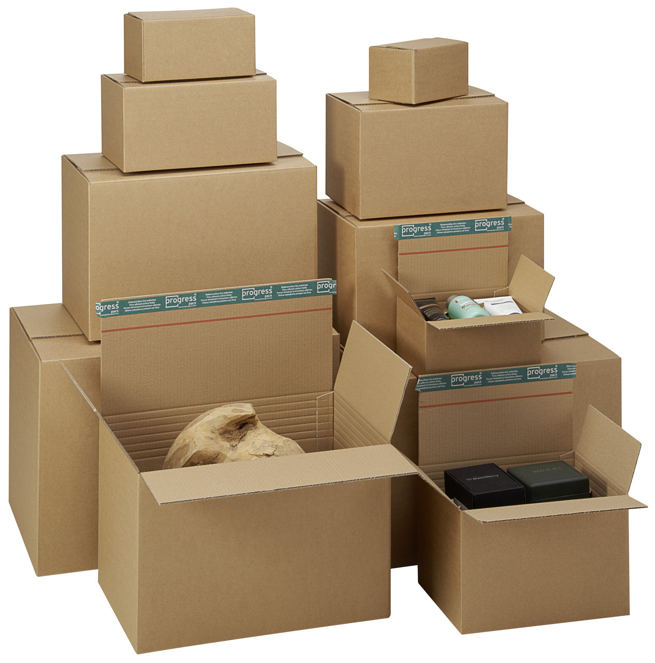 K10.01-1 Transportkarton Premium 1-wellig mit SK-Verschluss und Aufreißfaden DIN C6, 165 x 120 x 100-80 mm, 20er Pack, braun, 4250315307790