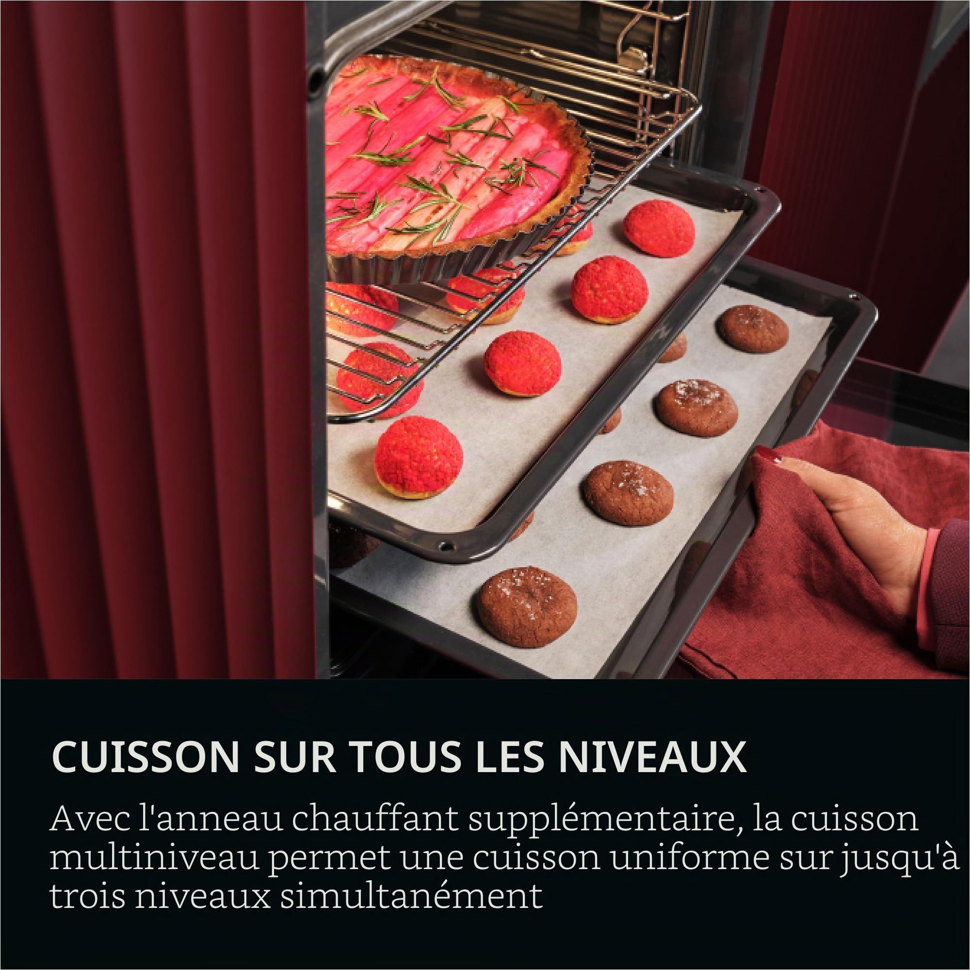 AEG TE7PB62WAB - Four encastrable Wifi - Série 7 - Écran couleur TFT Full Touch avec assistant de cuisson - Fabriqué en Allemagne - Auto-nettoyage à pyrolyse - Capteur de température centrale : pour