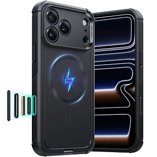 ESR for iPhone 17 Pro Max Case, 7X Military-Grade Drop Protection, Shock-Absorbing Rugged Cover with Camera Control Button, MagSafe Accessories Compatible, Cyber Series, Black - Amazon product rated Grade A