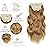 Vigorous Clip in Hair Extensions 20Inch Biscuit Brown Hair Extension 6Pcs Long Wavy Soft Synthetic Hairpieces for Women