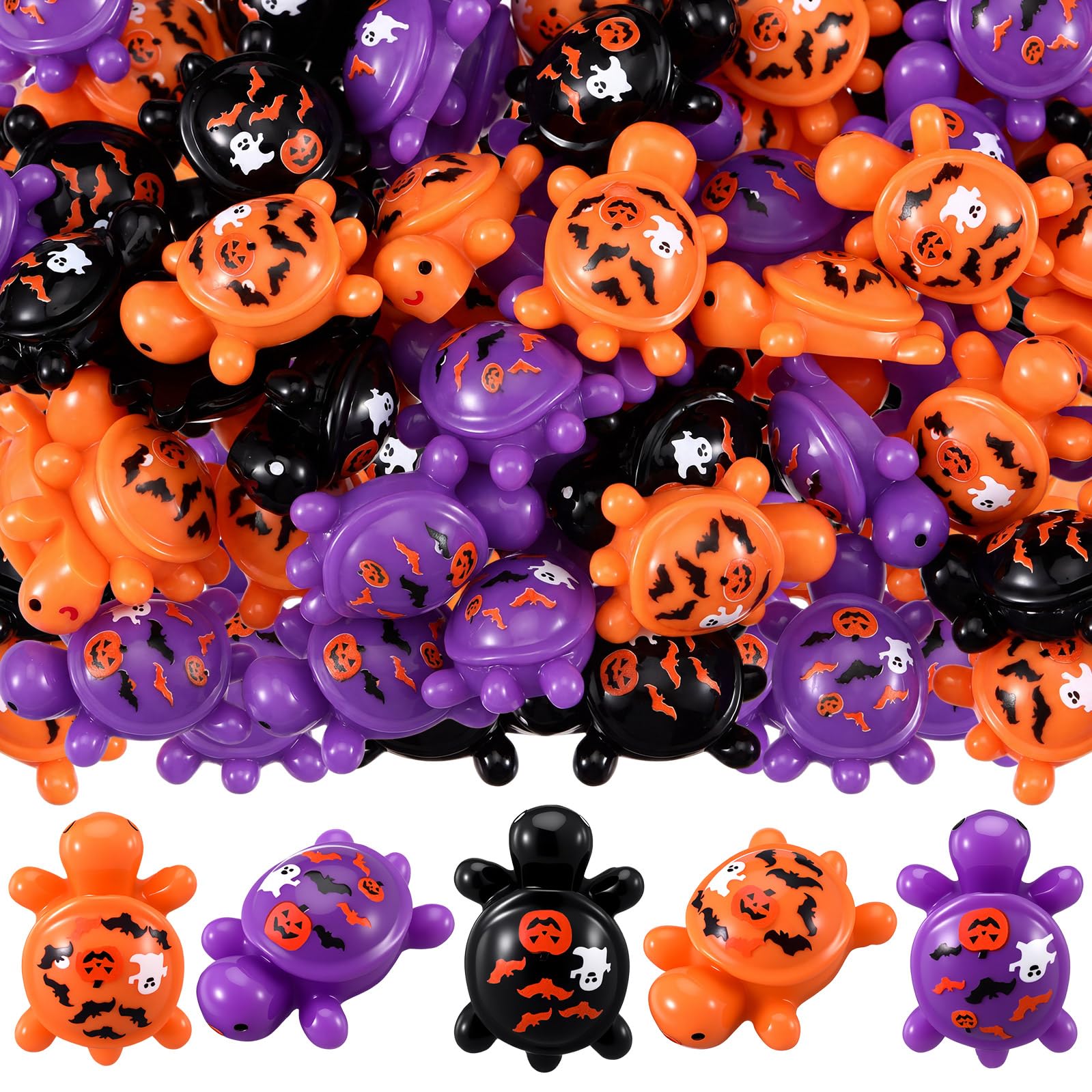 Bucherry 100 Pcs Halloween Mini Resin Turtles Bulk Tiny Turtles Figurines