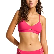 Seafolly Womens Hybrid Bralette Bikini Top Swimsuit with Center Keyhole Detail