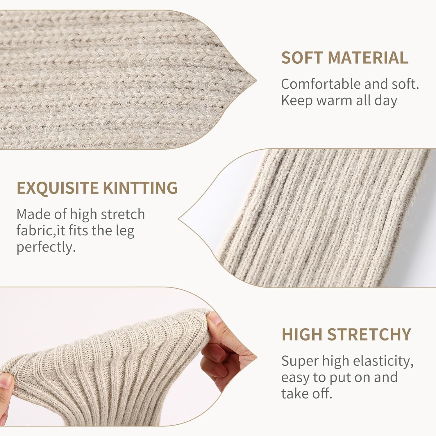 FGZ Long Leg Warmer 80s Party Ribbed Knit Outfits for Women Girls Fashion Socks Accessories - Image 2