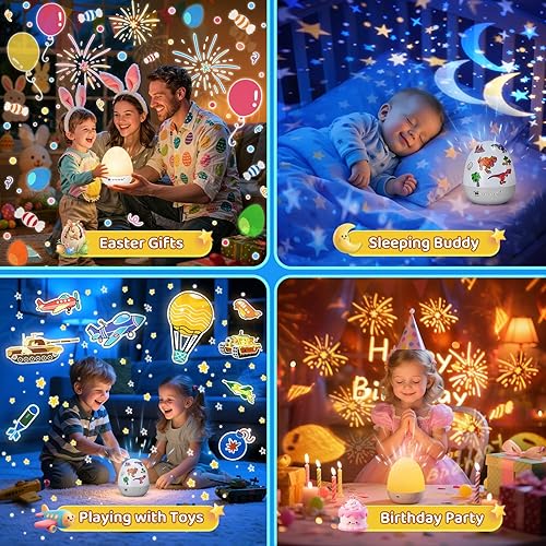 Miniatura 5 de Dinosaur Toys for Kids 3-5 Egg Light| 15 Sleeping Sounds+12HD Films+7 Colors+360°Rotating | Easter Dinosaur Dinosaurs Primal Hatch Boy Toys for Boys