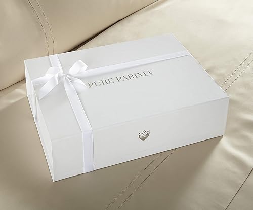 Miniatura 5 de Pure Parima Juego de funda de edredón de lujo 100% algodón egipcio certificado, transpirable, ultra suave, tejido de satén con doble dobladillo,