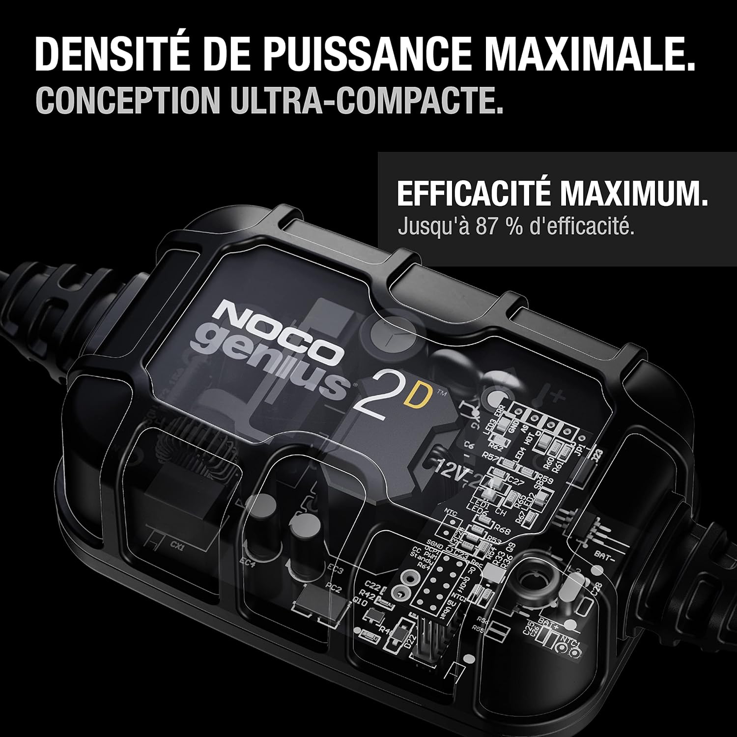 Indre view af NOCO GENIUS2DEU showcasing kompakt design