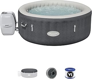 Bestway SaluSpa Hot Springs Inflatable Hot Tub, Fits Up to 2-4 Persons, Energy-Efficient Portable Spa, Outdoor Blow Up Hottub for Backyard, 120 AirJets, 71" x 26" Round