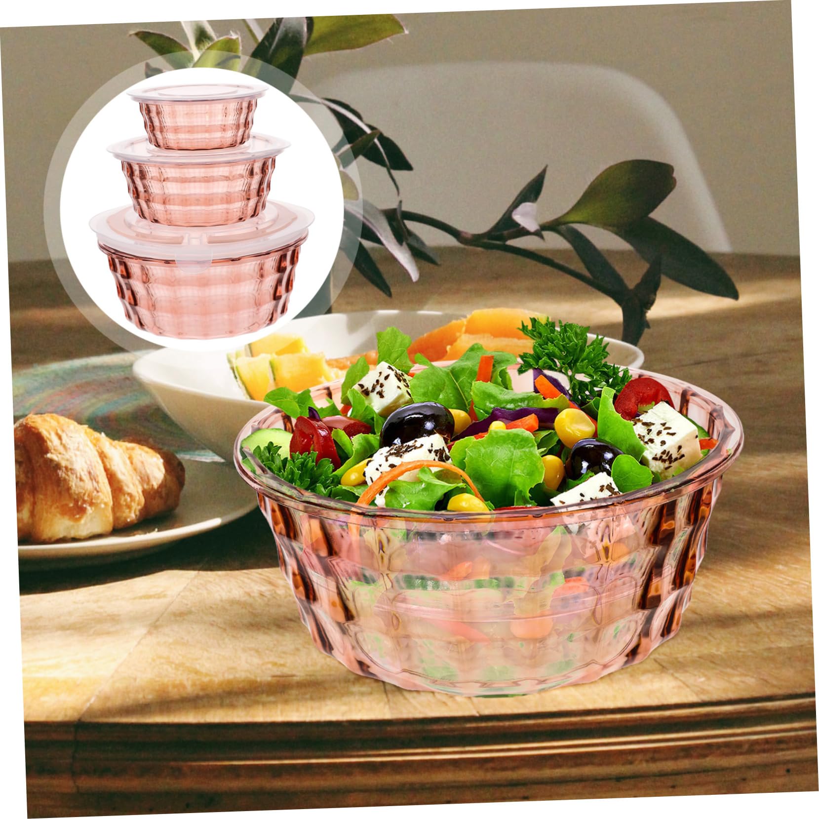 Alipis Recipientes para Alimentos, Caja Organizadora de Verduras, 3 Piezas Rosa, Compacto y Fácil de Limpiar, Buen Cierre, para Llevar al Aire Libre