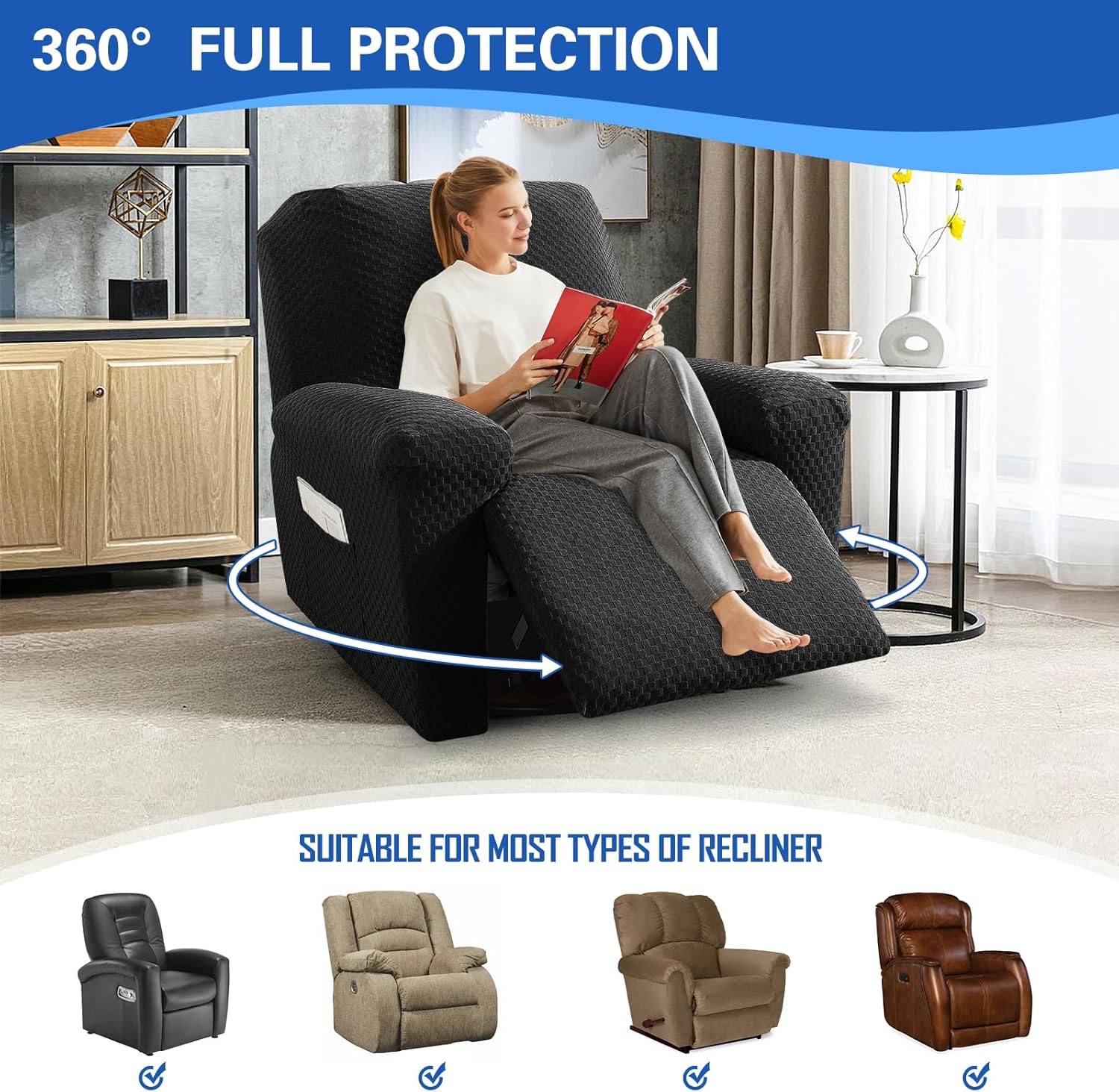 MAXIJIN Recliner Slipcovers Pieces Stretch Jamaica Ubuy