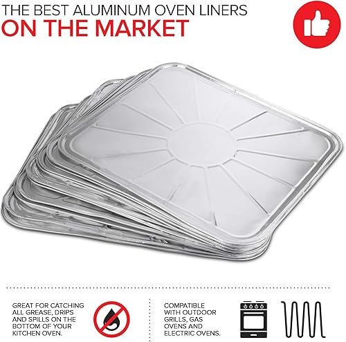 Miniatura 3 de Stock Your Home Revestimientos desechables para horno (paquete de 20) forros de horno de aluminio para la parte inferior del horno eléctrico y horno