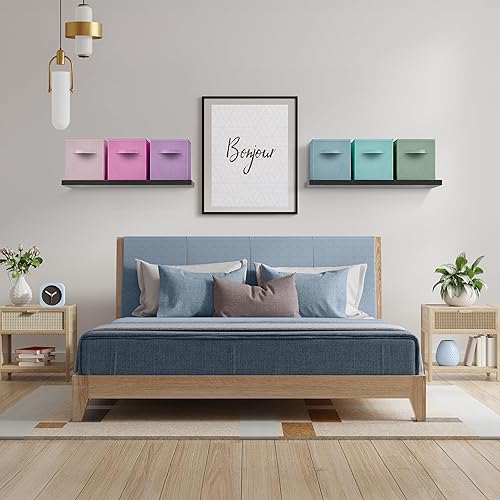 Miniatura 4 de Sorbus Cubos de almacenamiento de tela, 6 contenedores plegables para organizar despensa, cubículos, caja de juguetes, organizador de ropa y