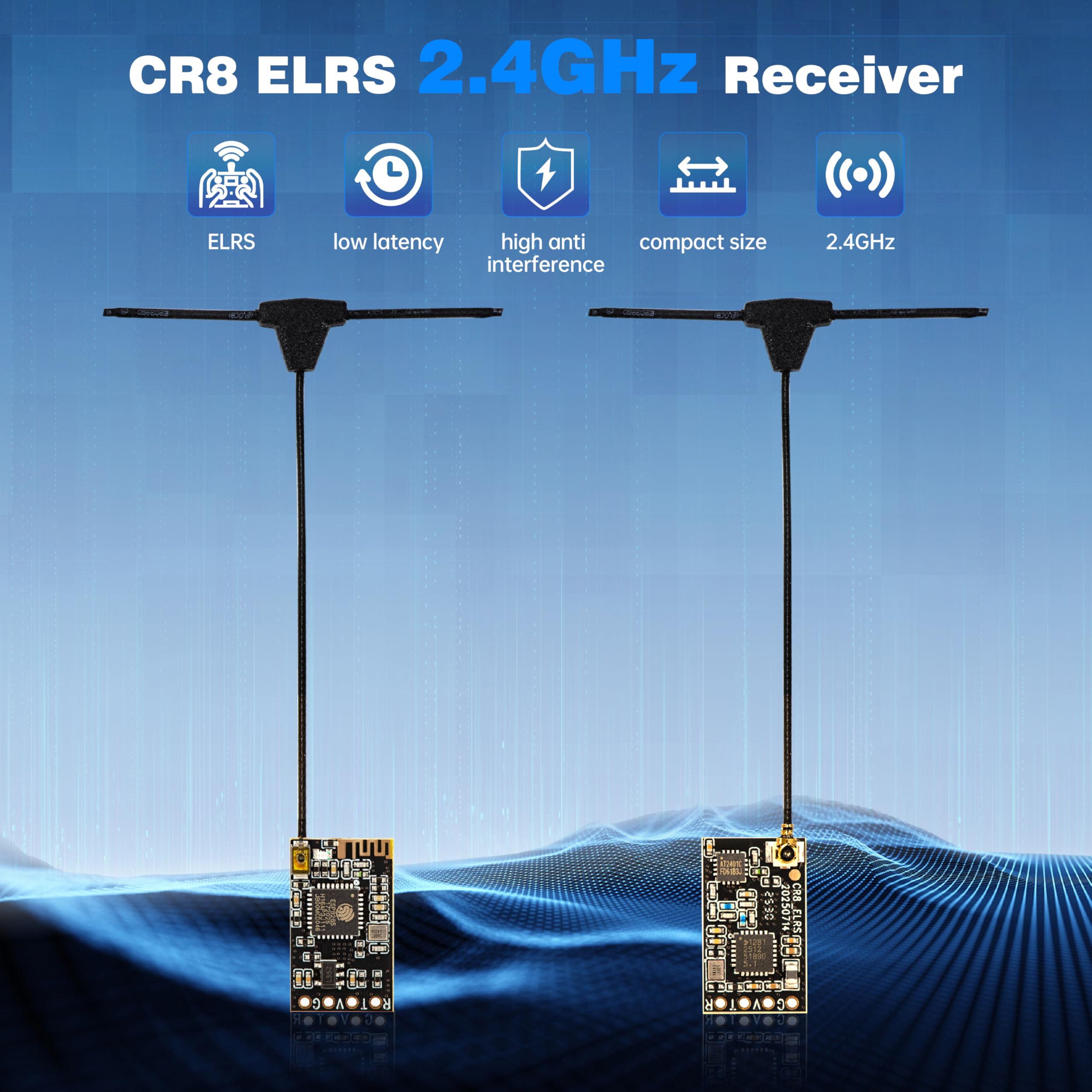 Nano récepteur ExpressLRS 2,4 GHz avec antenne T pour émetteur ELRS FPV, idéal pour drone FPV/Tiny Whoop/avion RC à aile fixe