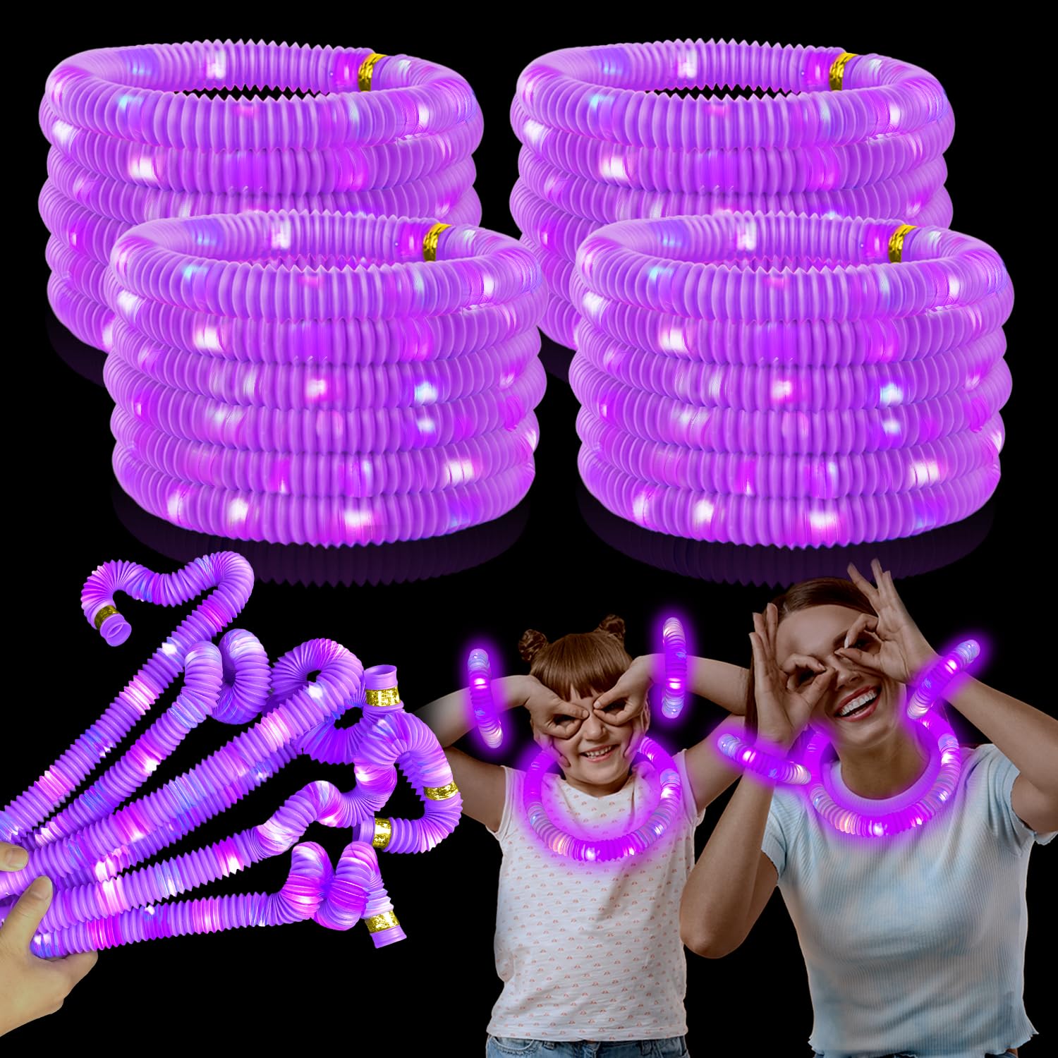 24 PCS Purple Glow Sticks Halloween Party Favors Toys for Kids Adults